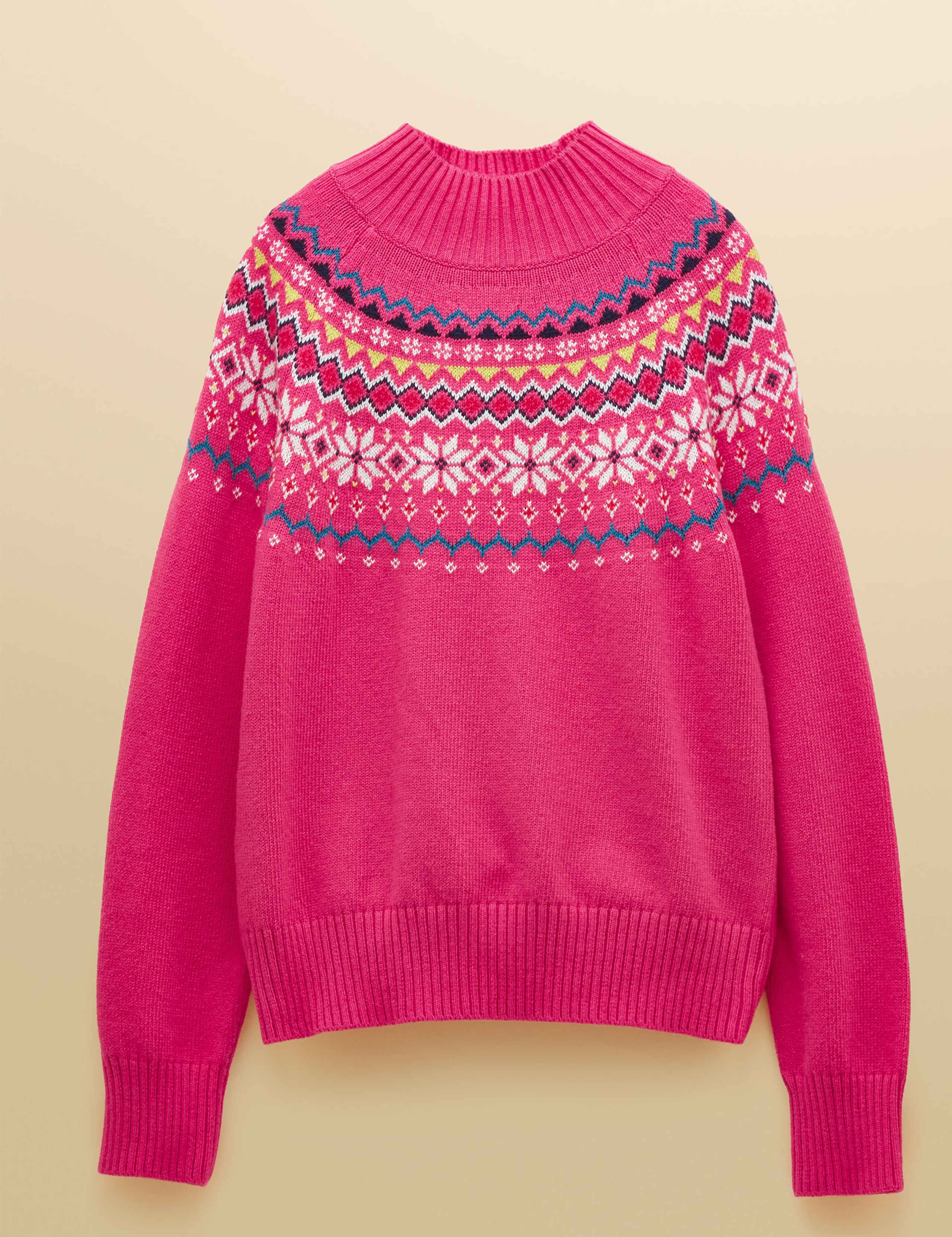 Cotton Rich High Neck Fair Isle Jumper 2 of 8