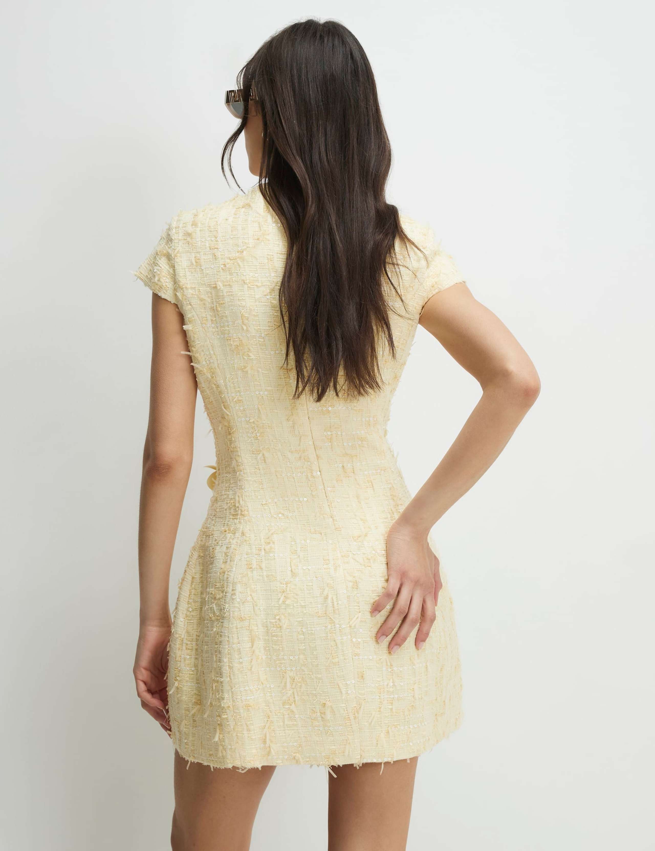 Textured 3D Flower Mini Shift Dress 3 of 4