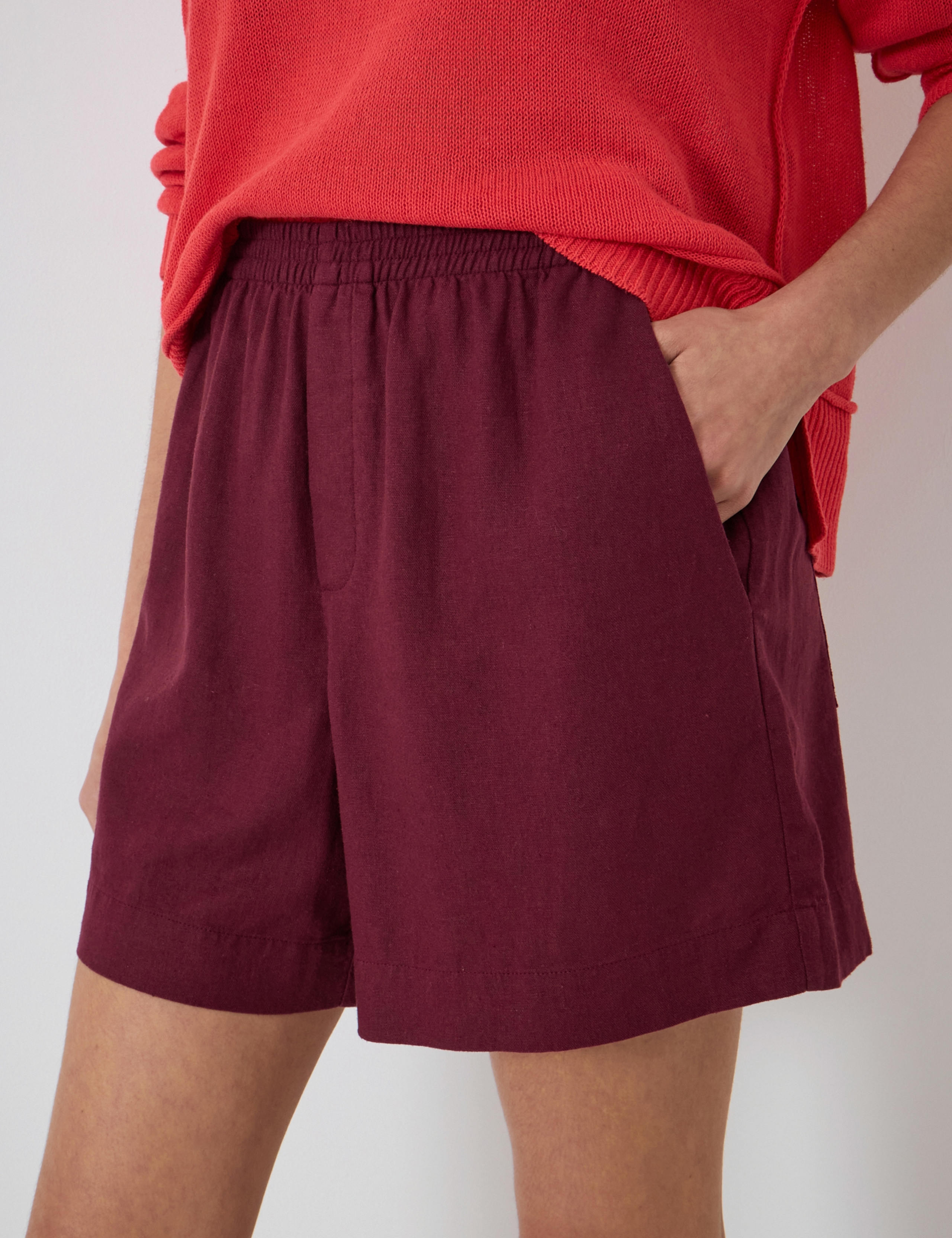 Linen Blend Elasticated Waist Shorts 4 of 5
