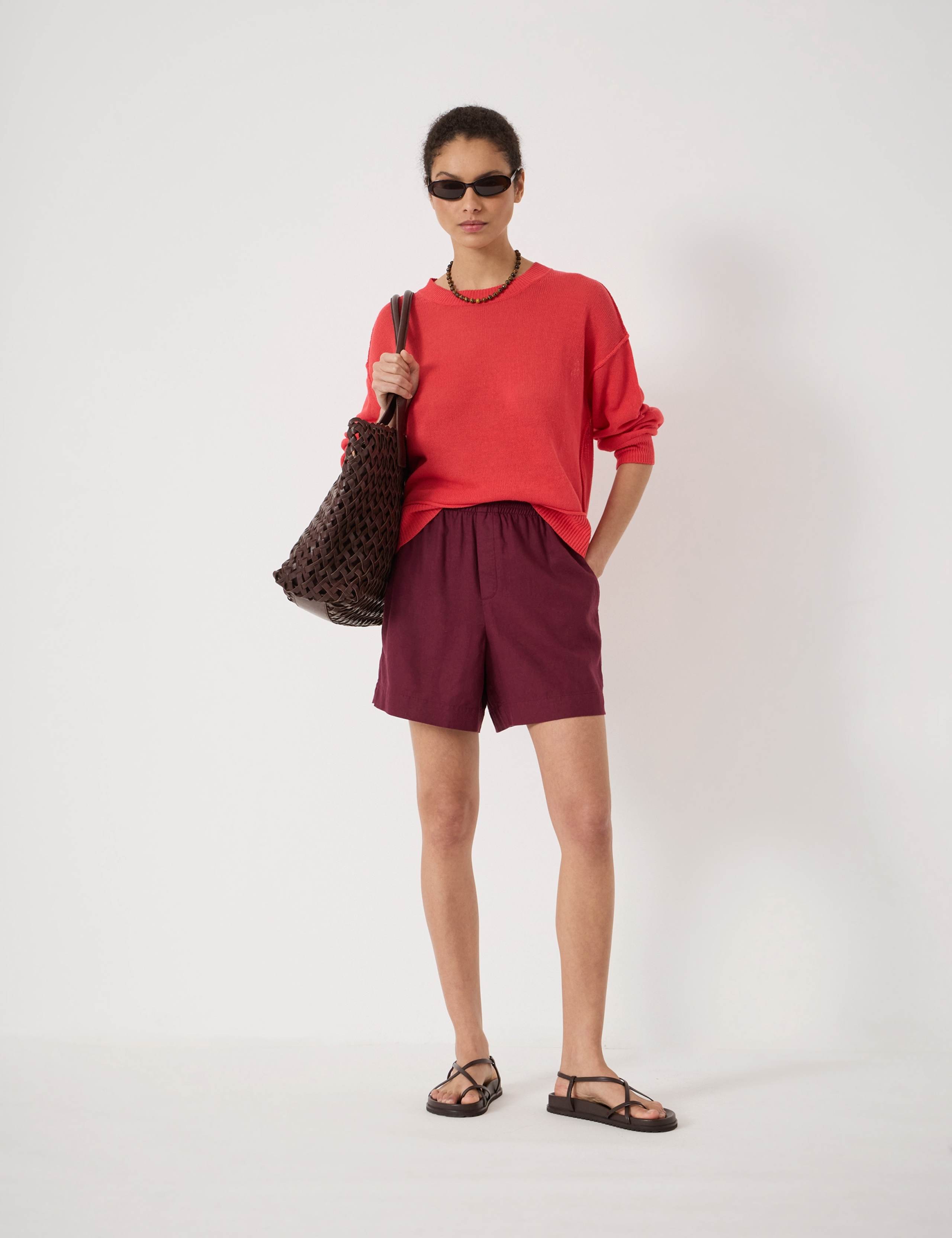 Linen Blend Elasticated Waist Shorts 5 of 5