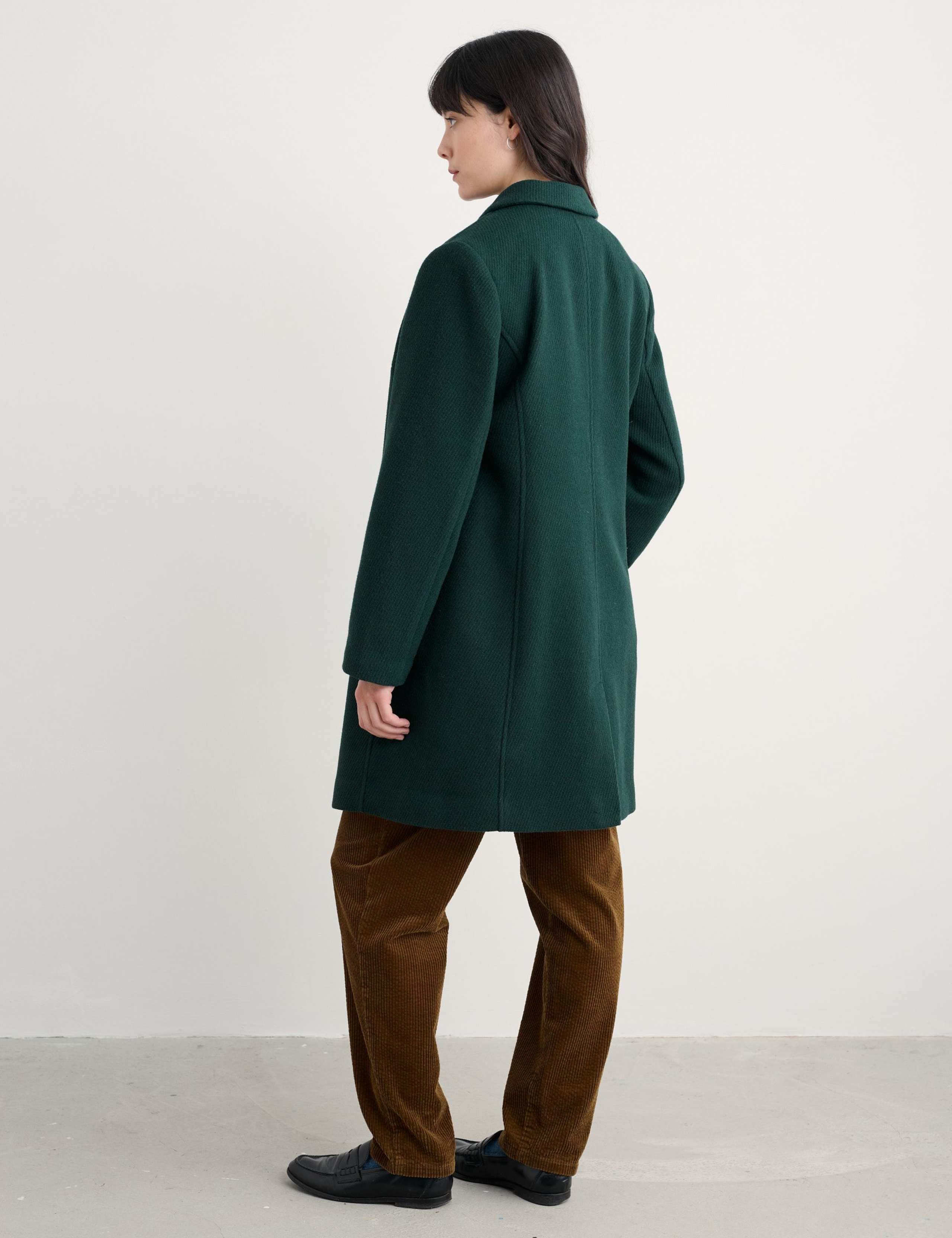 Wool Blend Collared Single Breasted Coat 3 of 6