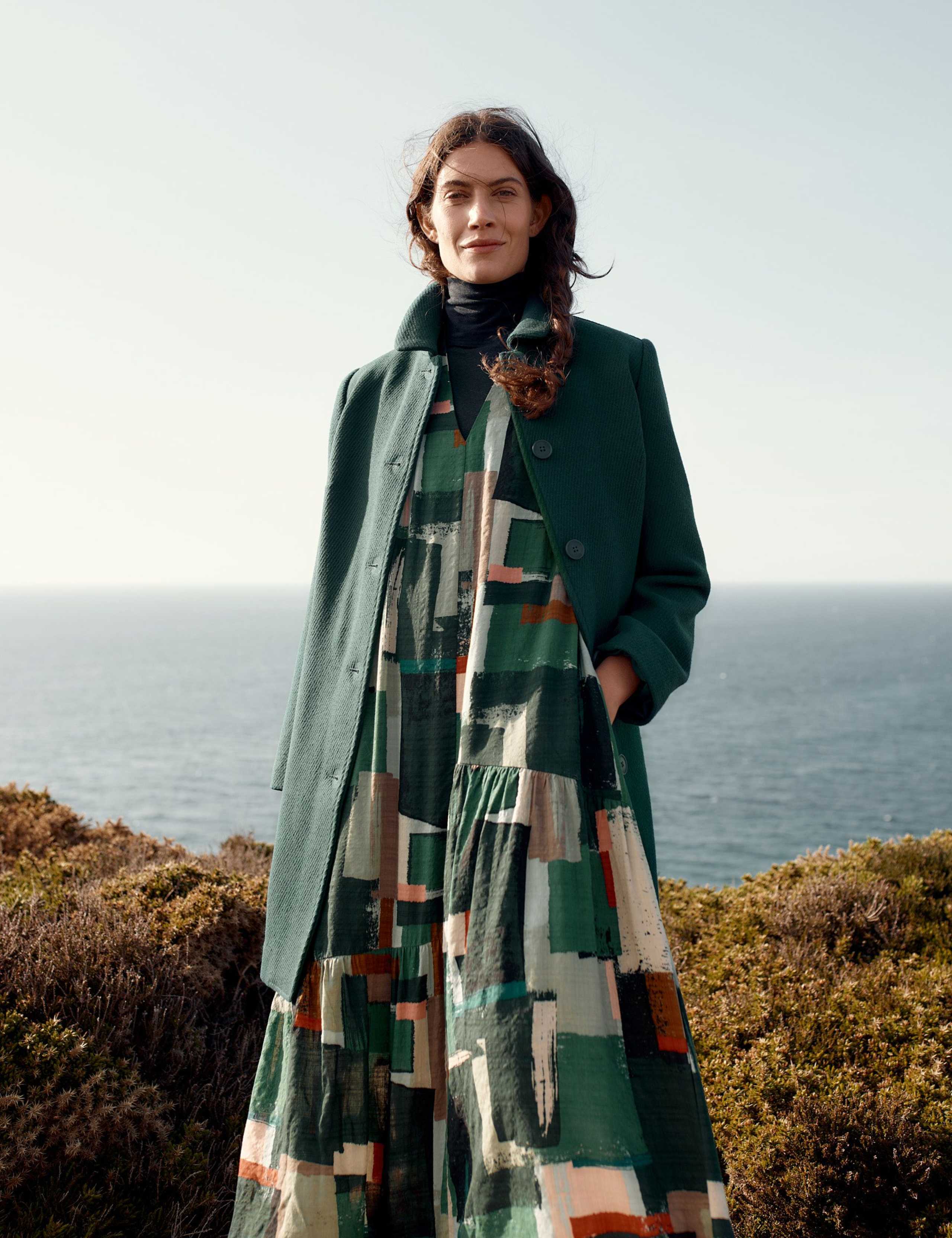 Wool Blend Collared Single Breasted Coat 5 of 6