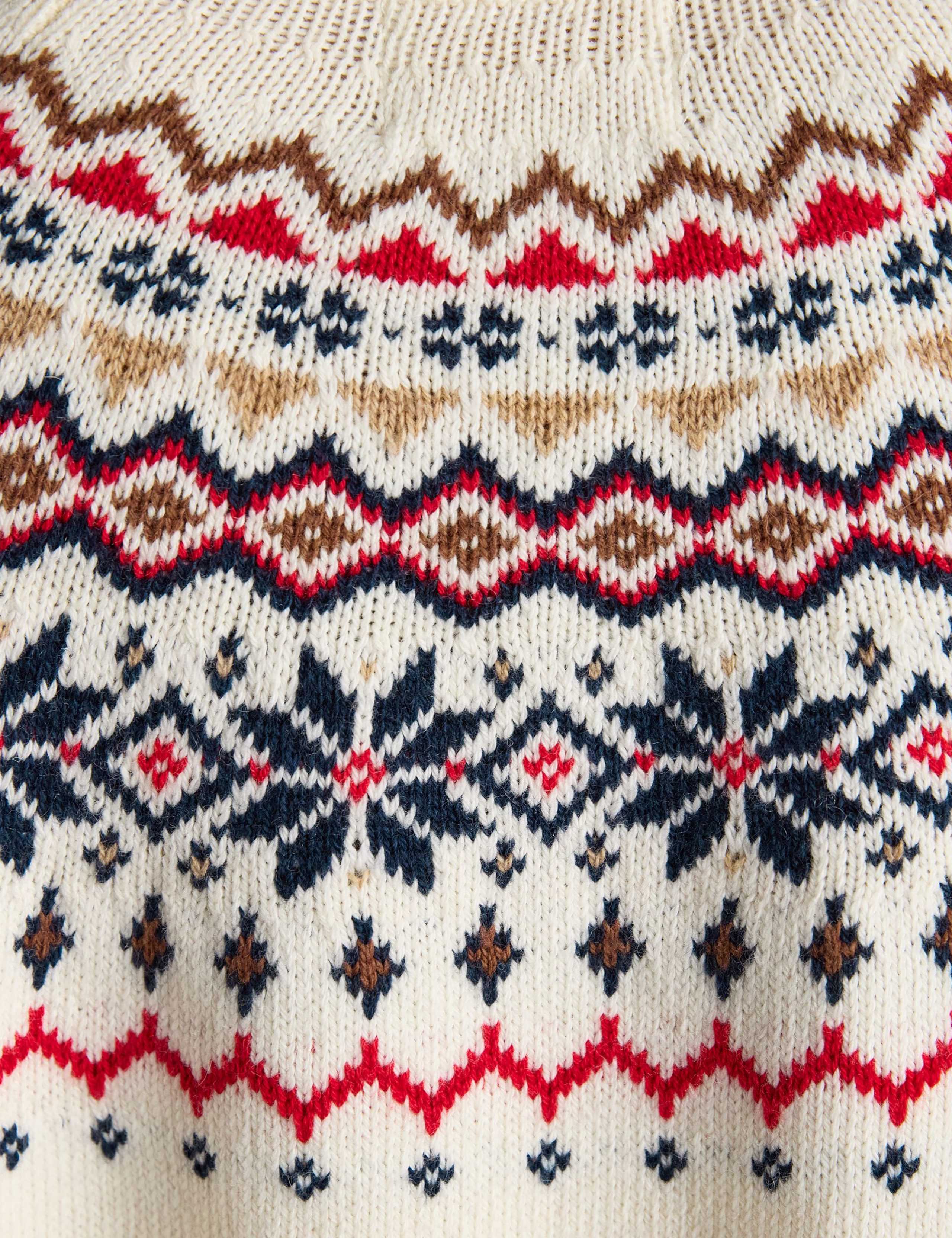 Cotton Rich Fair Isle Jumper with Wool 7 of 8