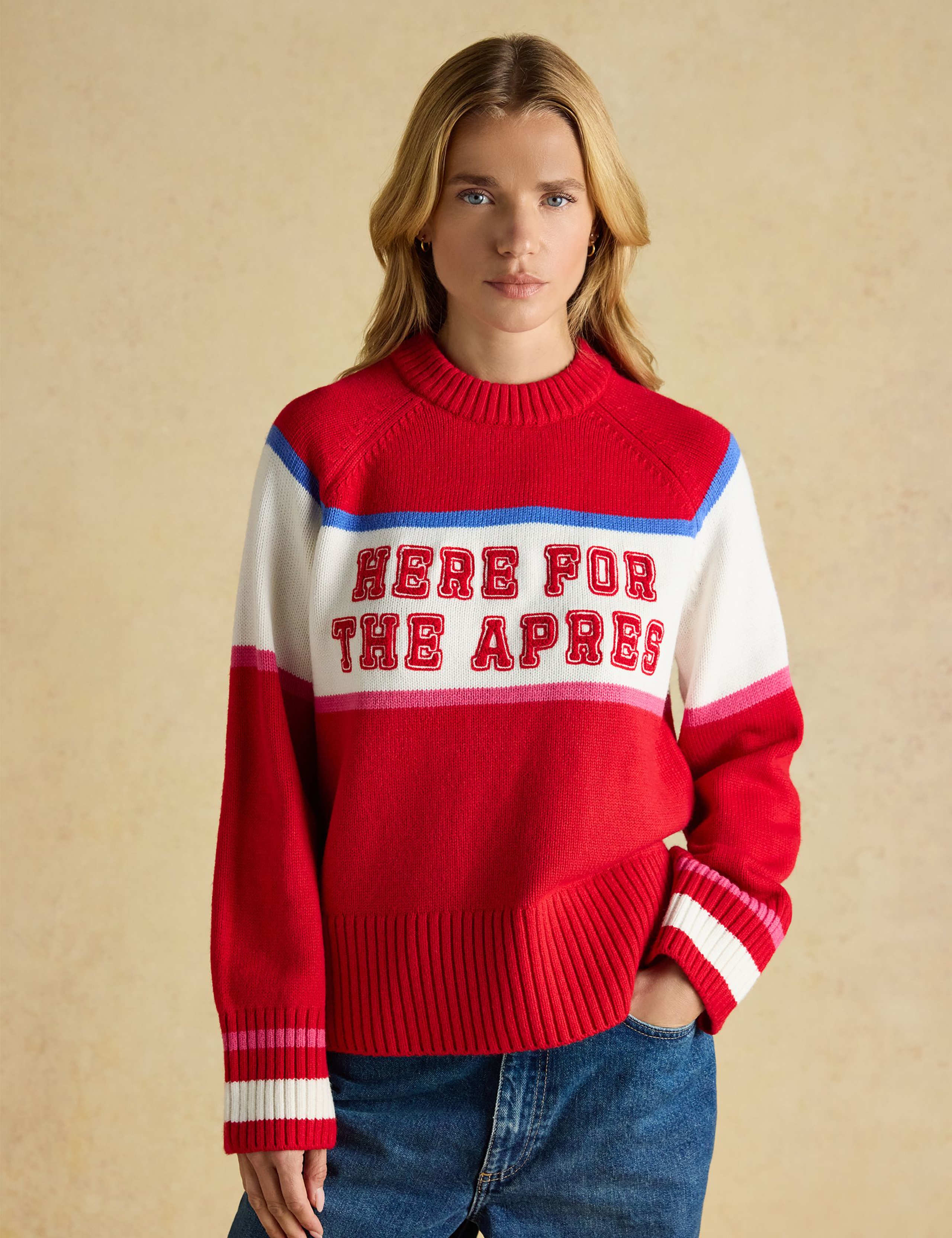 Slogan Crew Neck Jumper with Wool 1 of 8