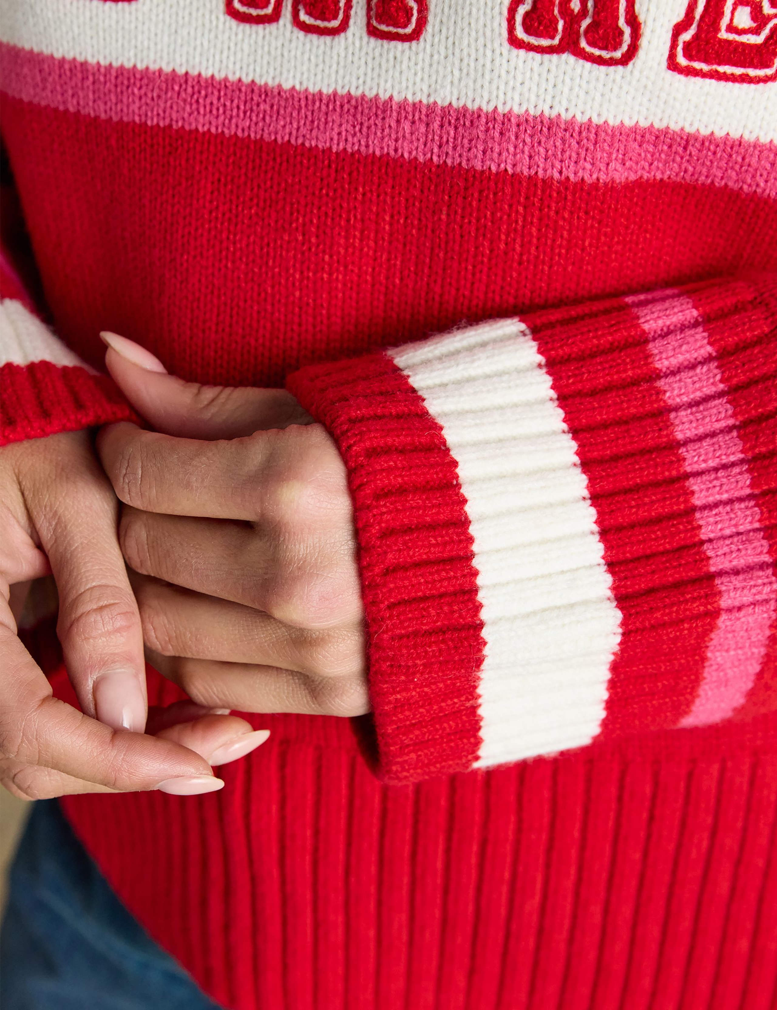 Slogan Crew Neck Jumper with Wool 7 of 8