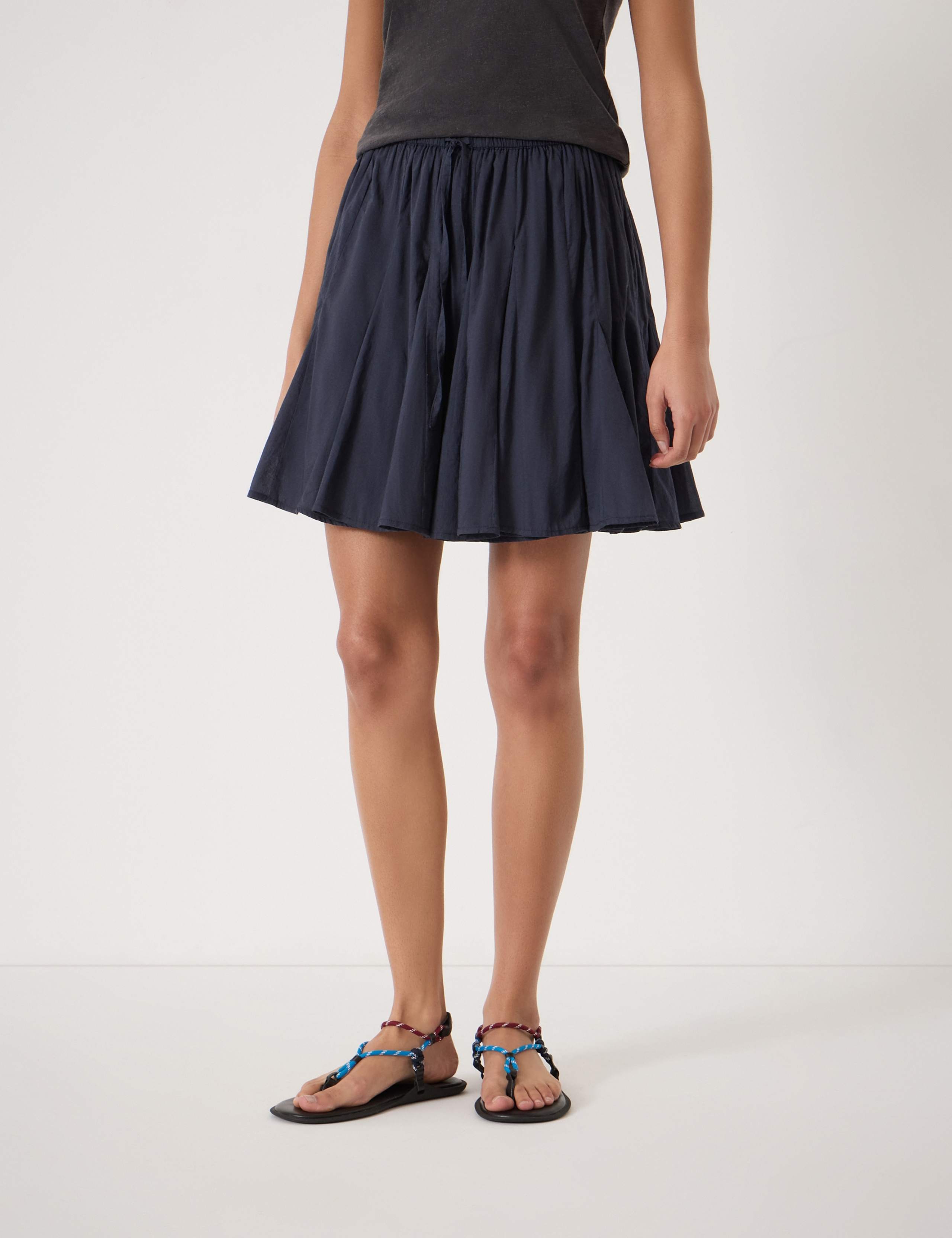 Pure Cotton Pleated Mini Skirt 1 of 5