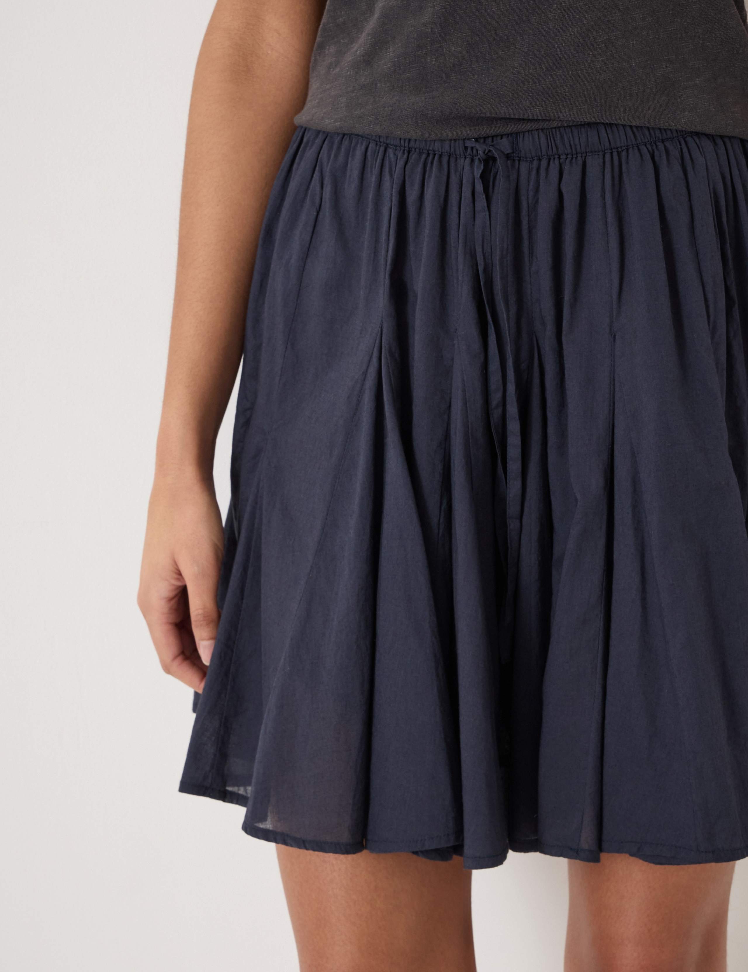 Pure Cotton Pleated Mini Skirt 3 of 5