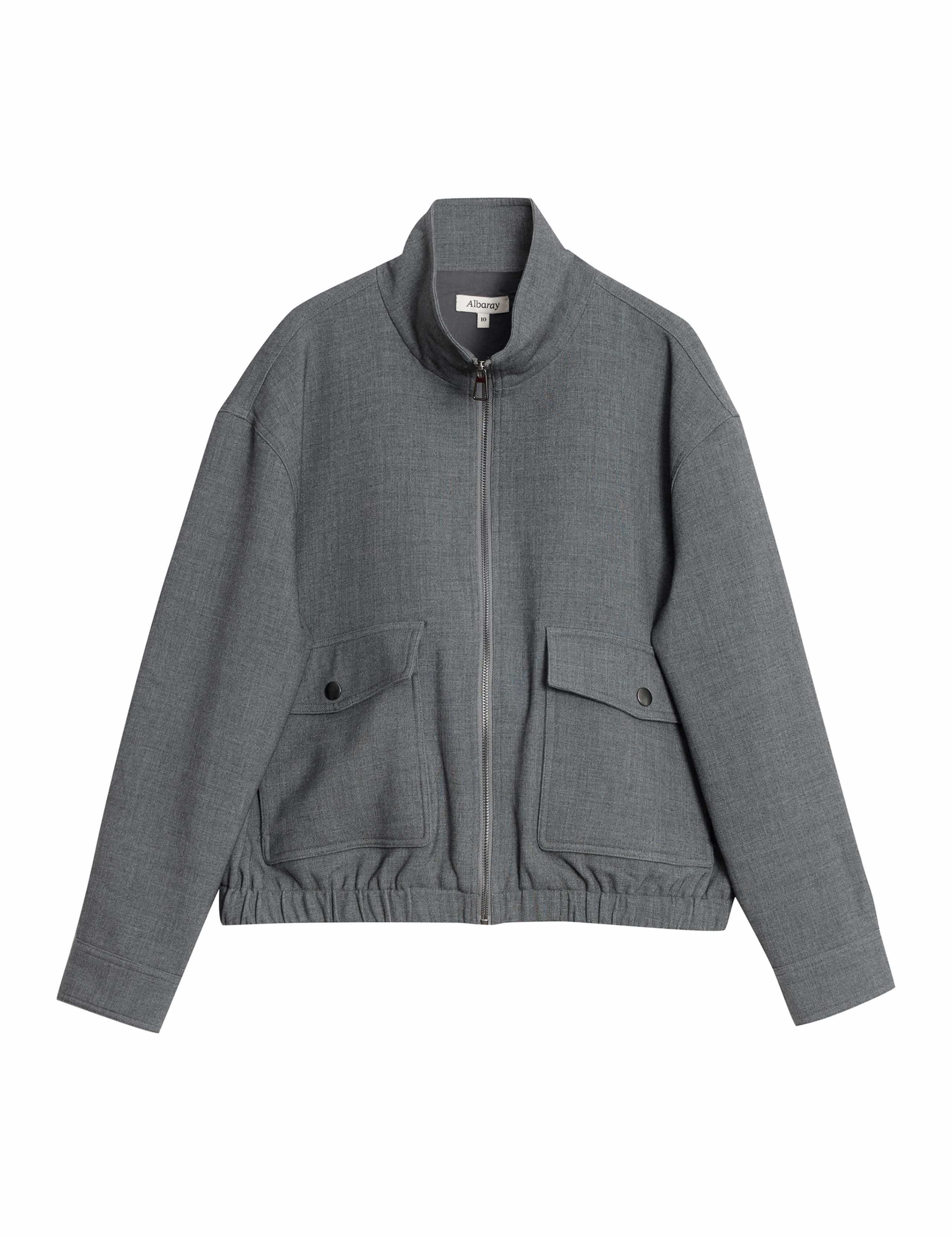 Flannel High Neck Bomber Jacket 2 of 6