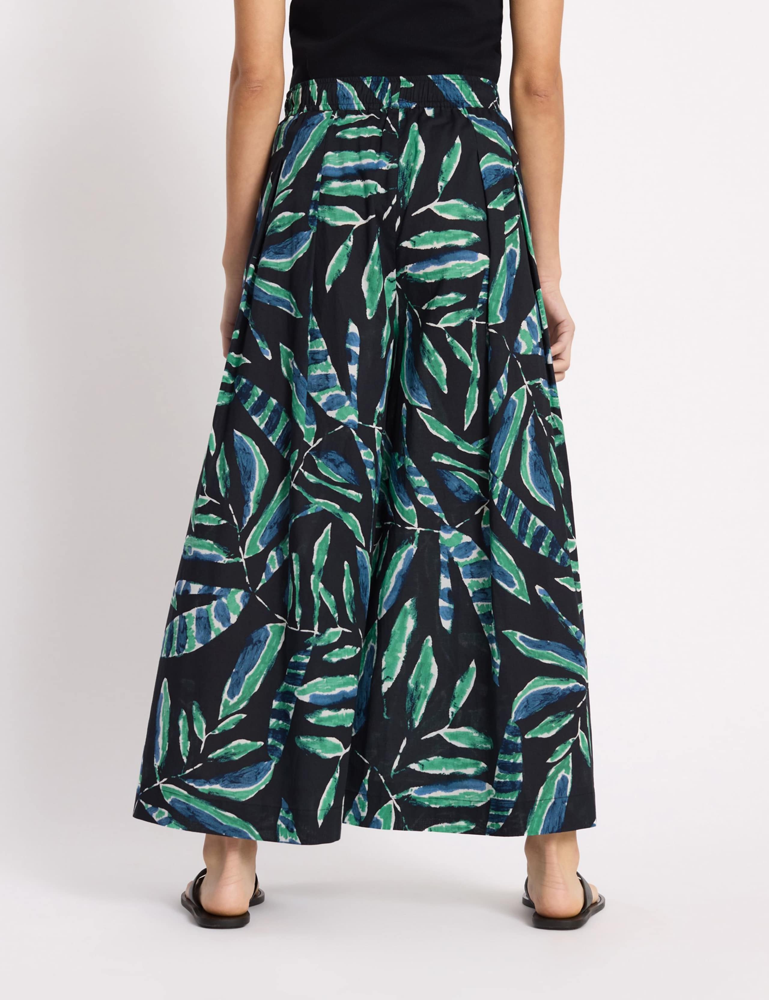 Pure Cotton Painterly Palm Culottes 5 of 6