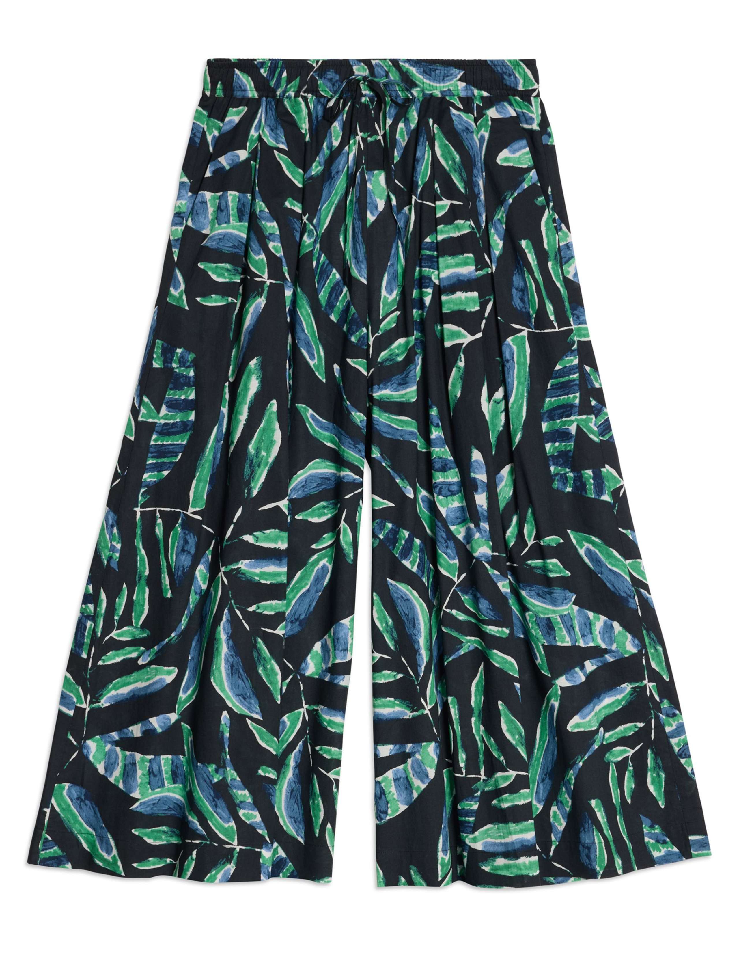 Pure Cotton Painterly Palm Culottes 2 of 6