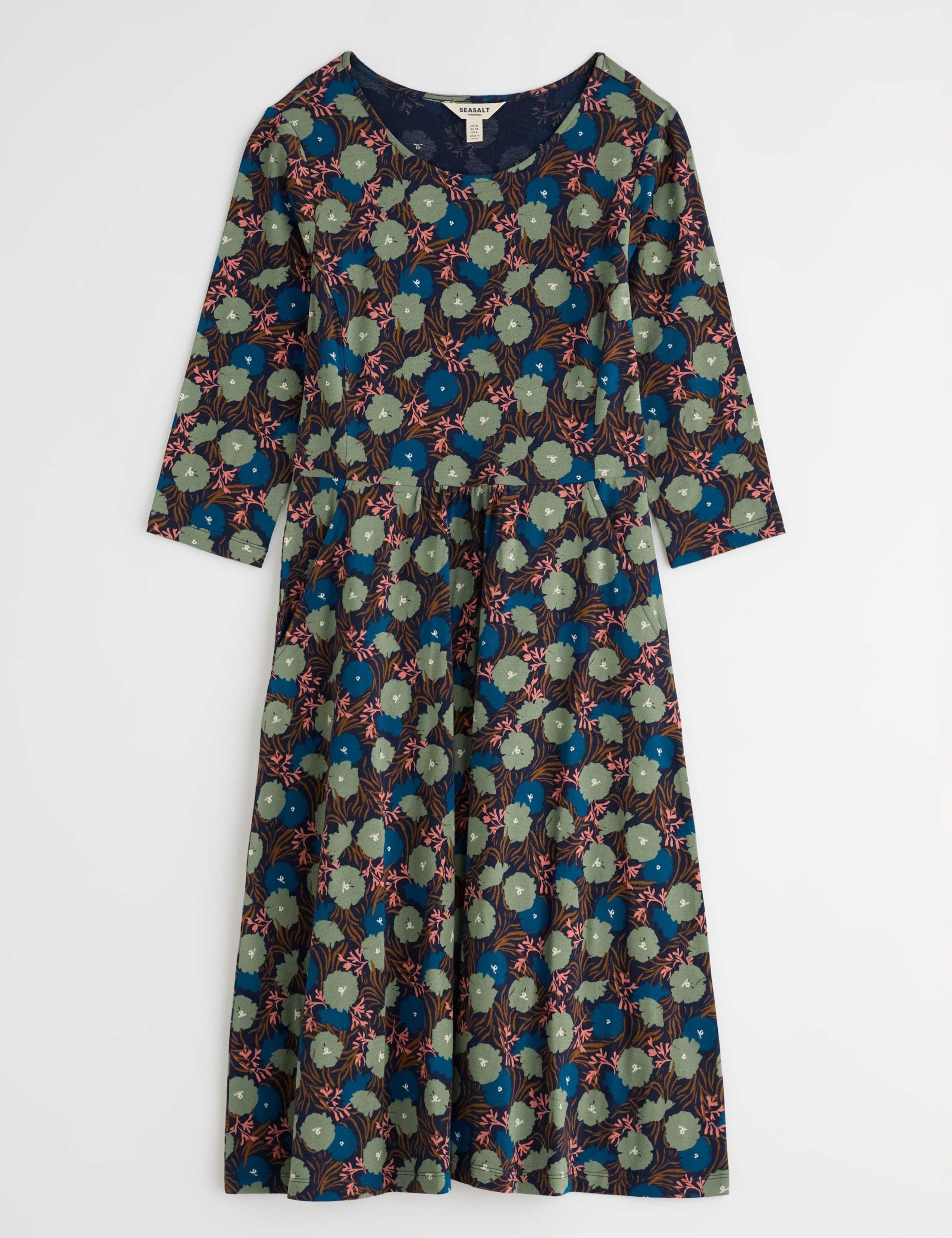 Cotton Rich Floral Midi Skater Dress 2 of 5
