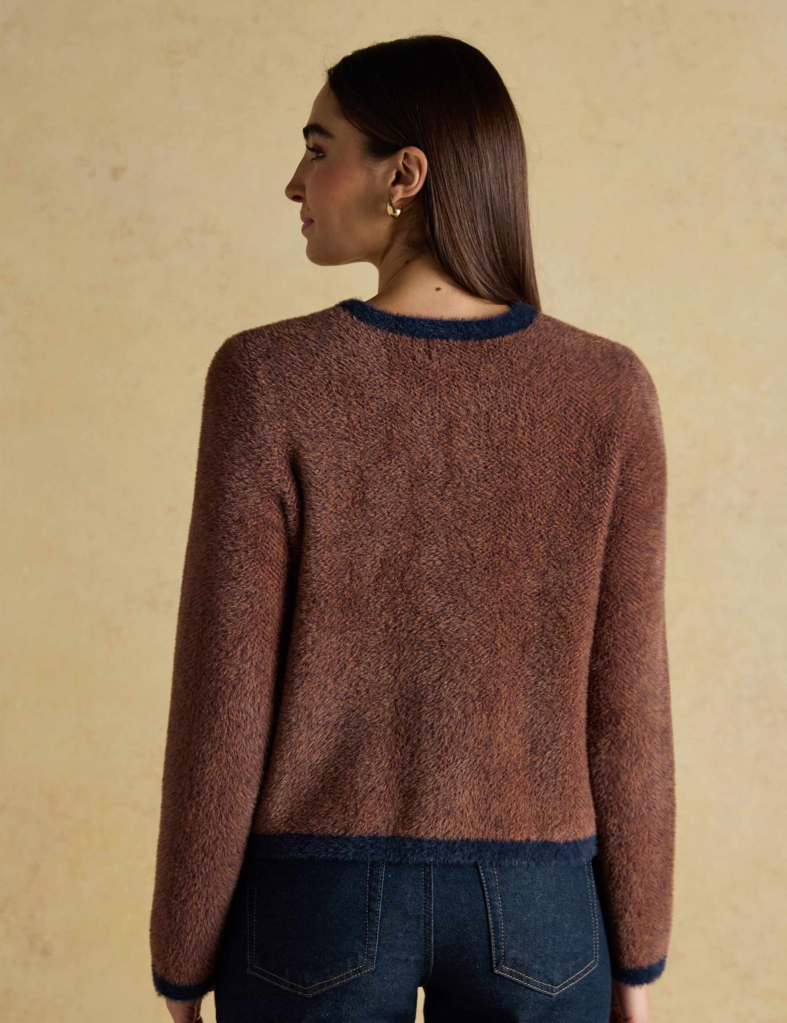 Herringbone Knitted Button Front Cardigan 5 of 8