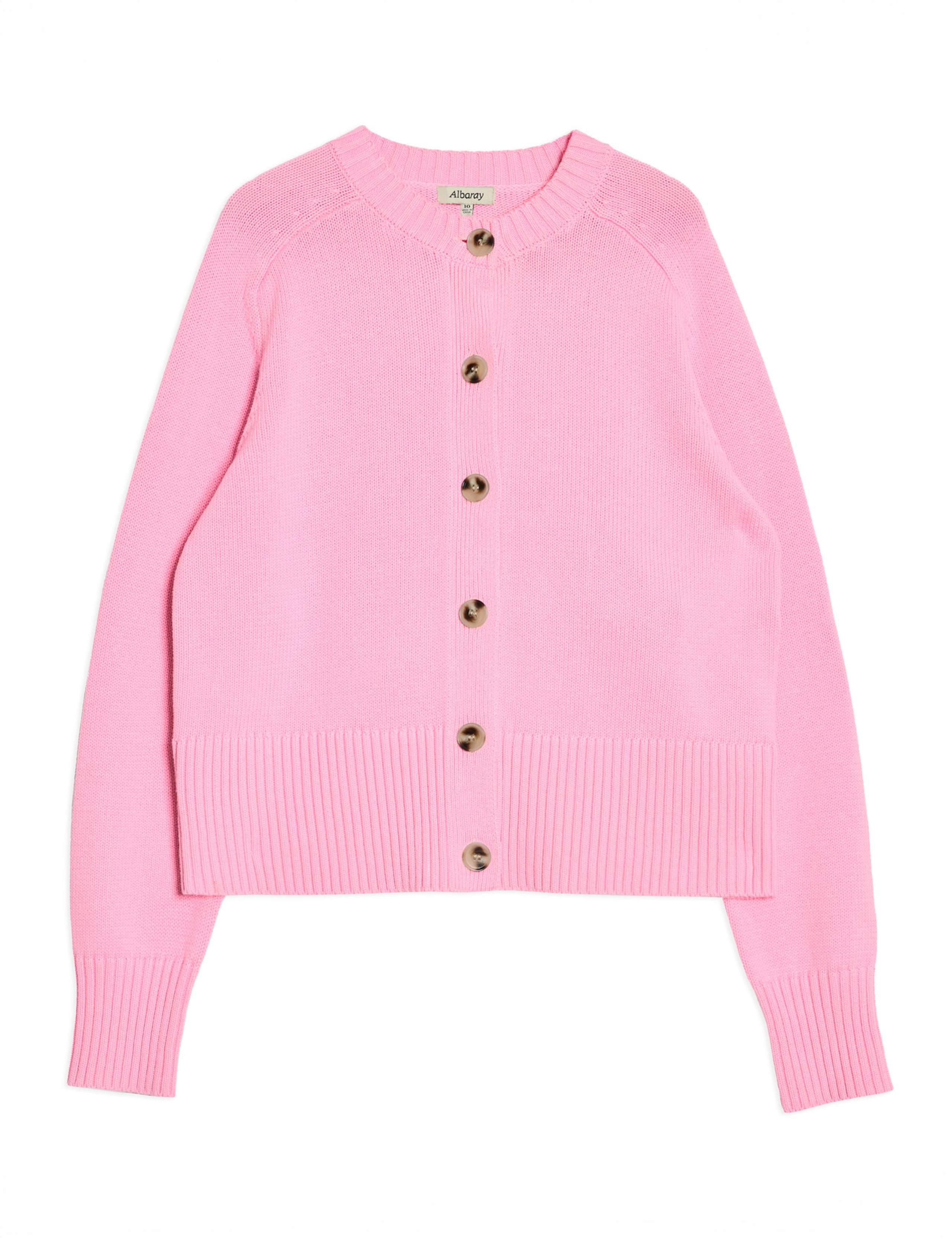 Pure Cotton Textured Crew Neck Cardigan 2 of 4