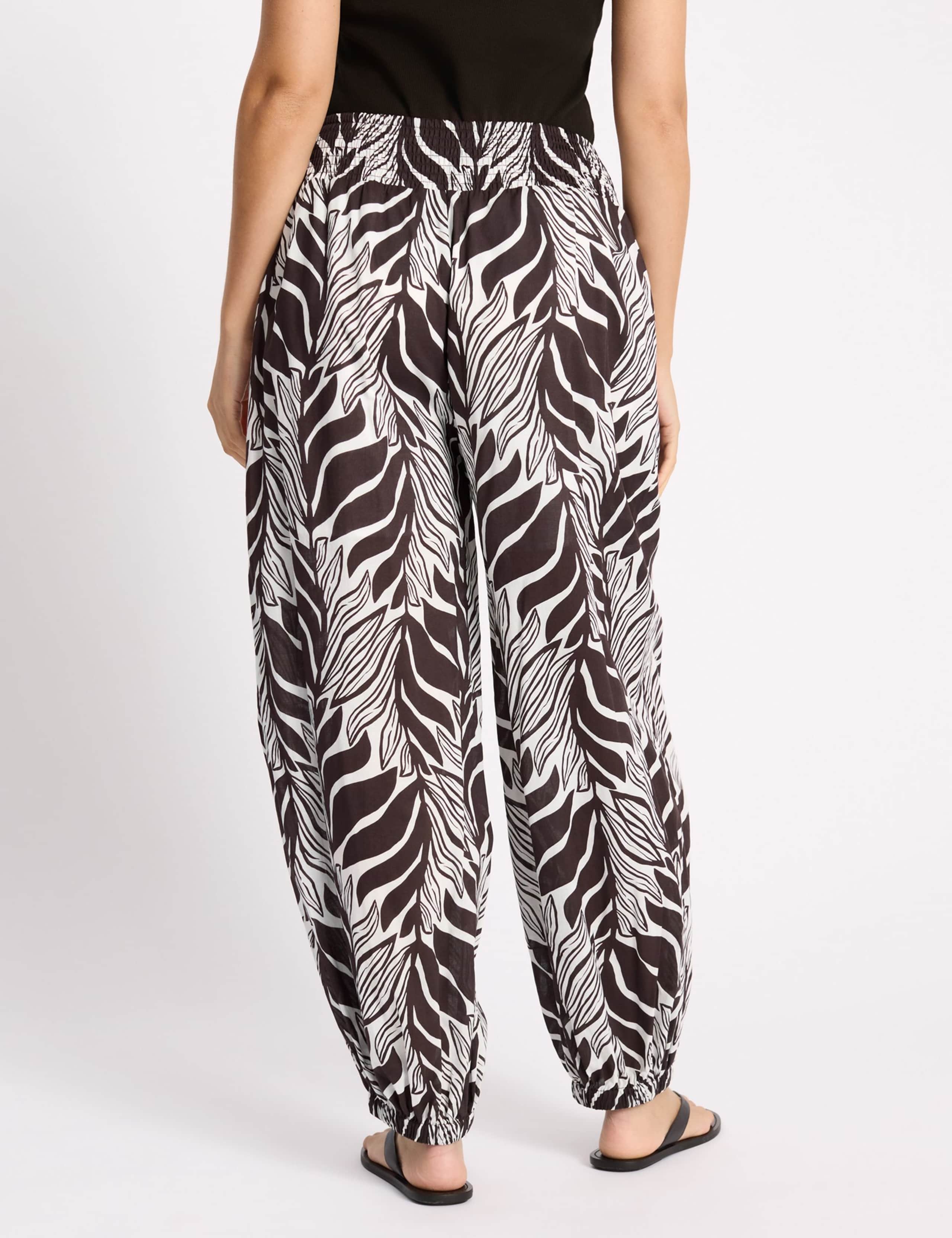 Pure Cotton Palm Print Balloon Trousers 4 of 4