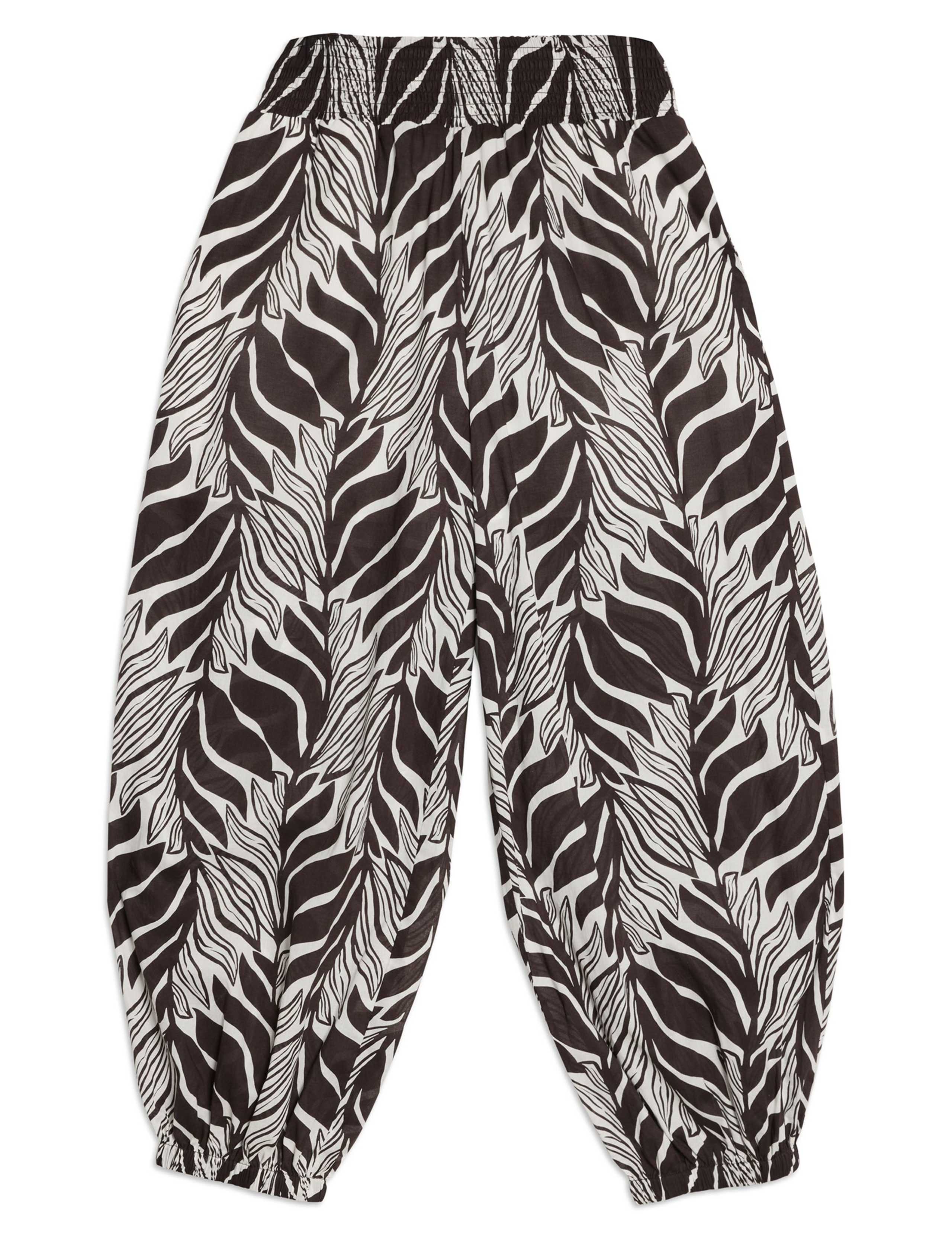 Pure Cotton Palm Print Balloon Trousers 2 of 4