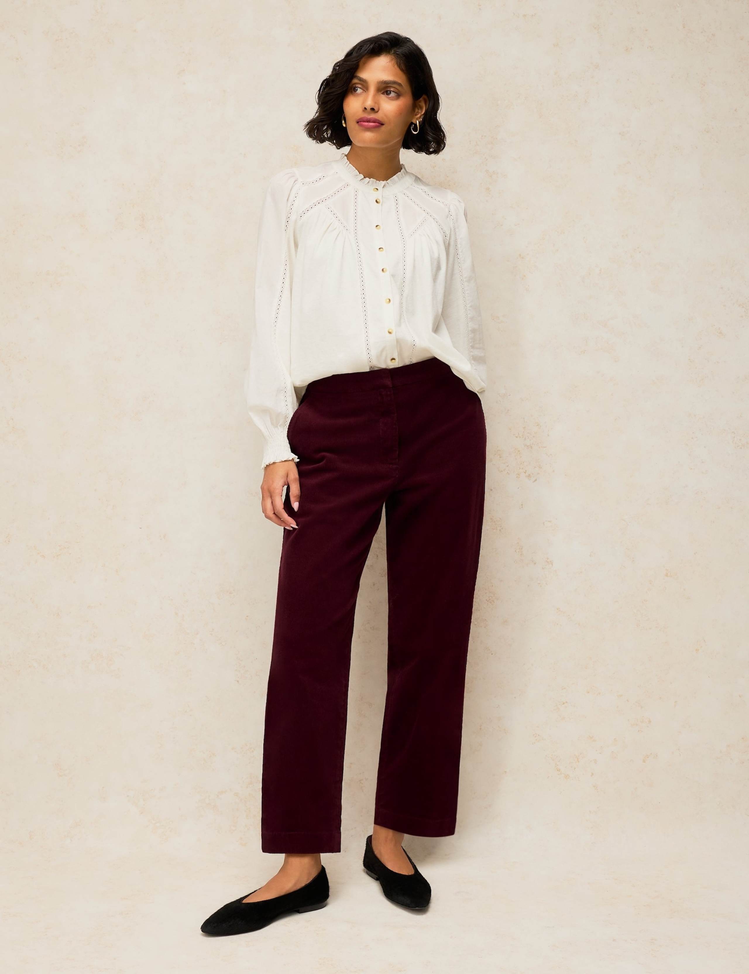 Cord Straight Leg Cropped Trousers 3 of 6