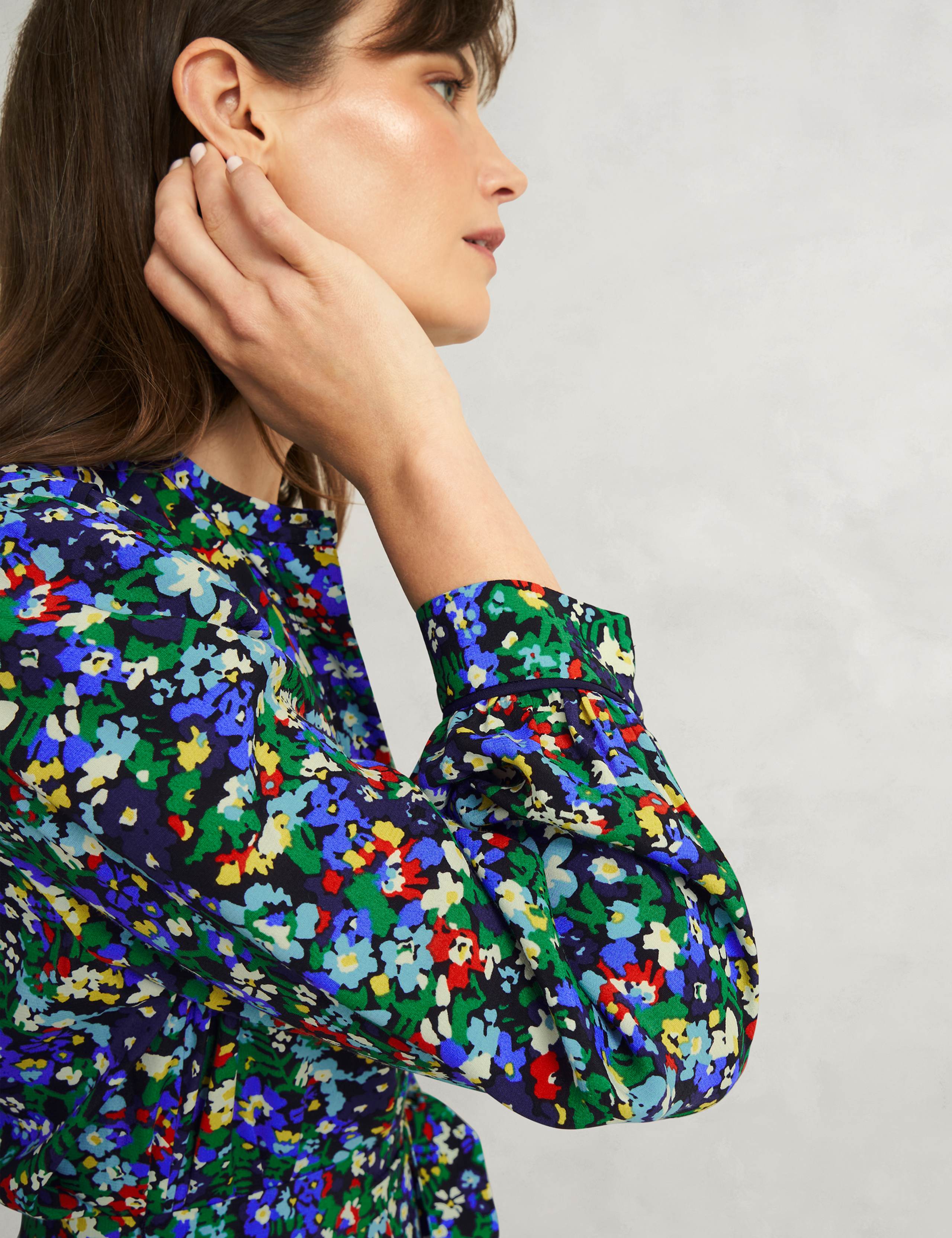 Floral Blouson Sleeve Mini Skater Dress 8 of 10