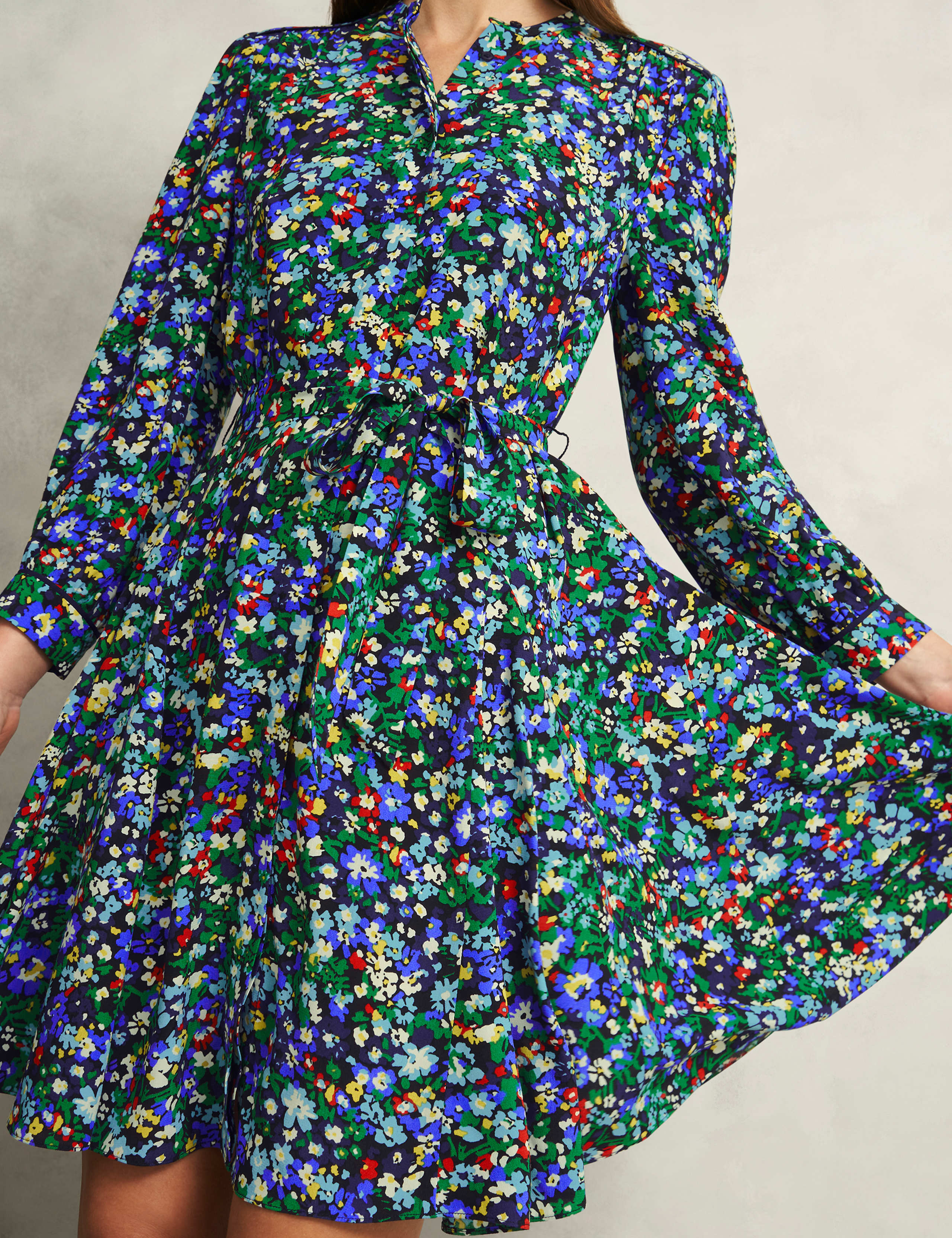 Floral Blouson Sleeve Mini Skater Dress 9 of 10