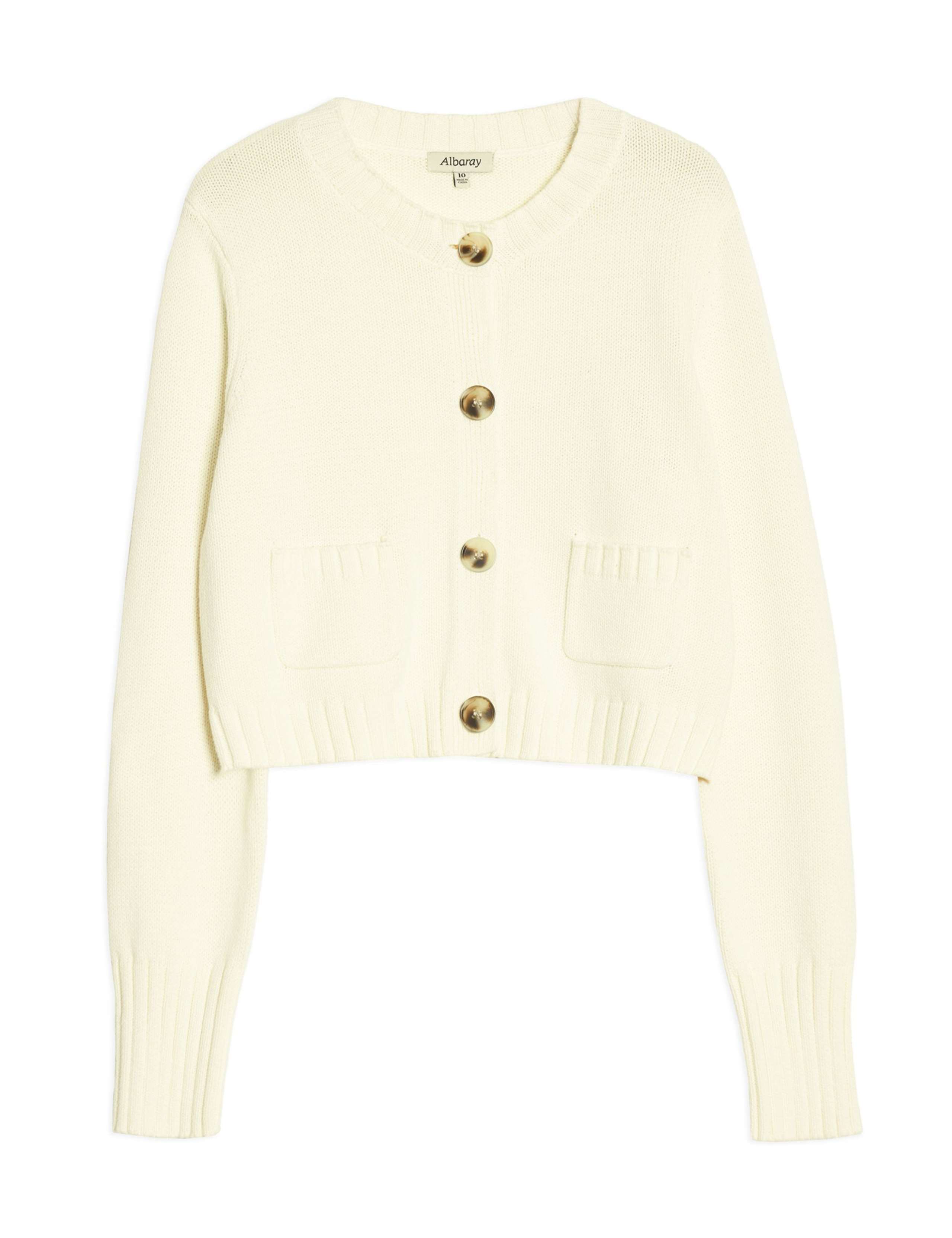 Pure Cotton Button Front Cropped Cardigan 2 of 4