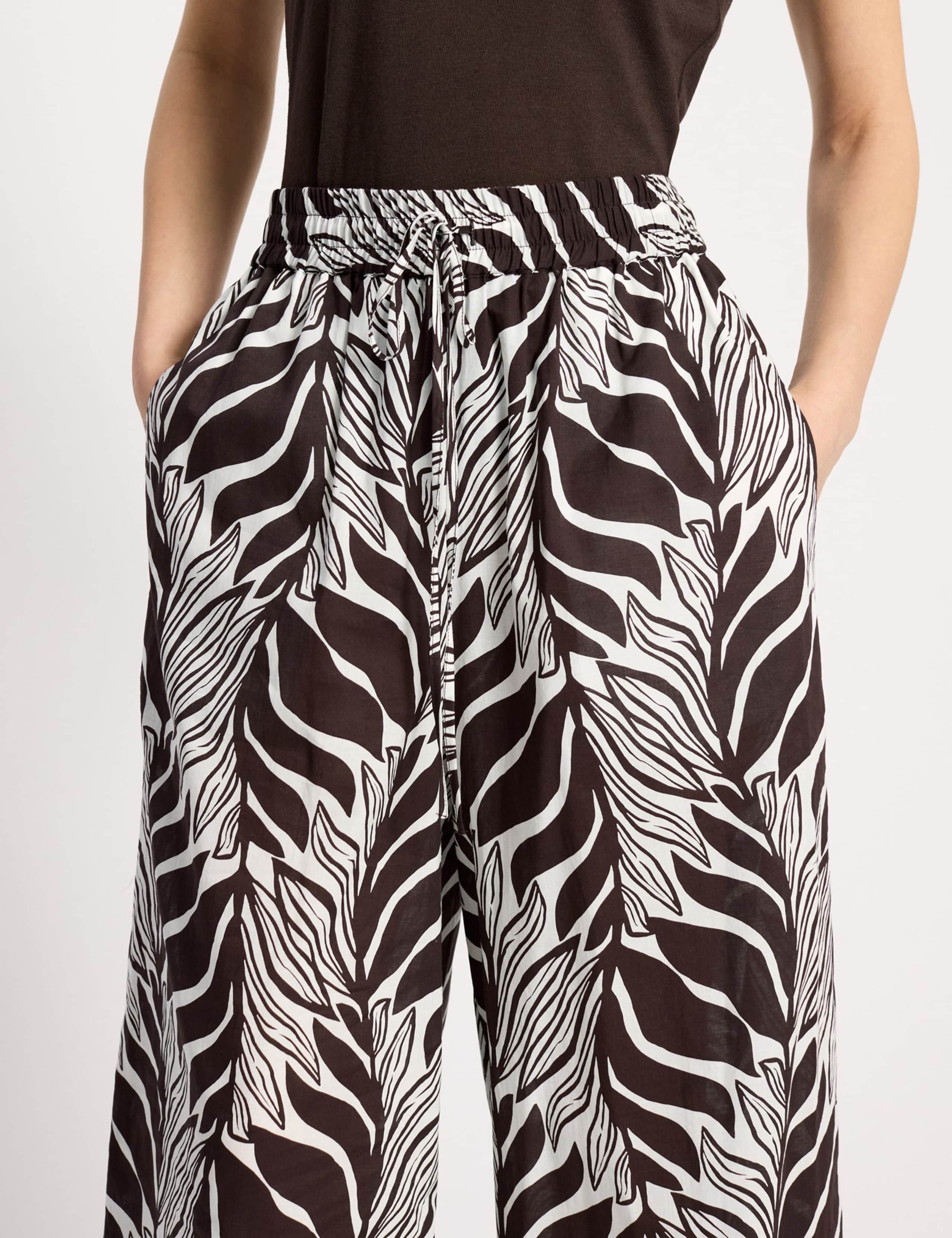 Pure Cotton Palm Print Wide Leg Trousers 5 of 5