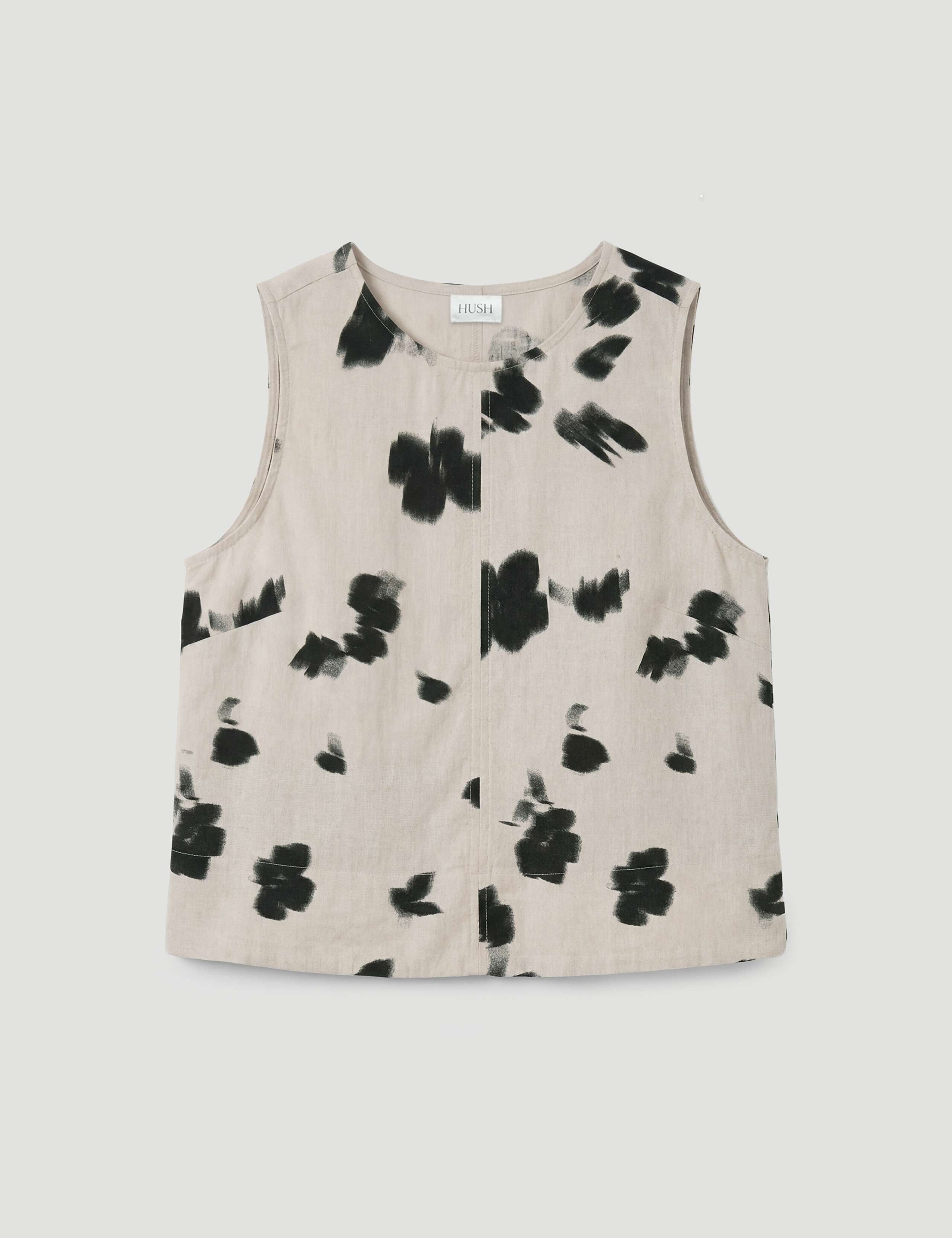 Linen Blend Printed Shell Top 2 of 5