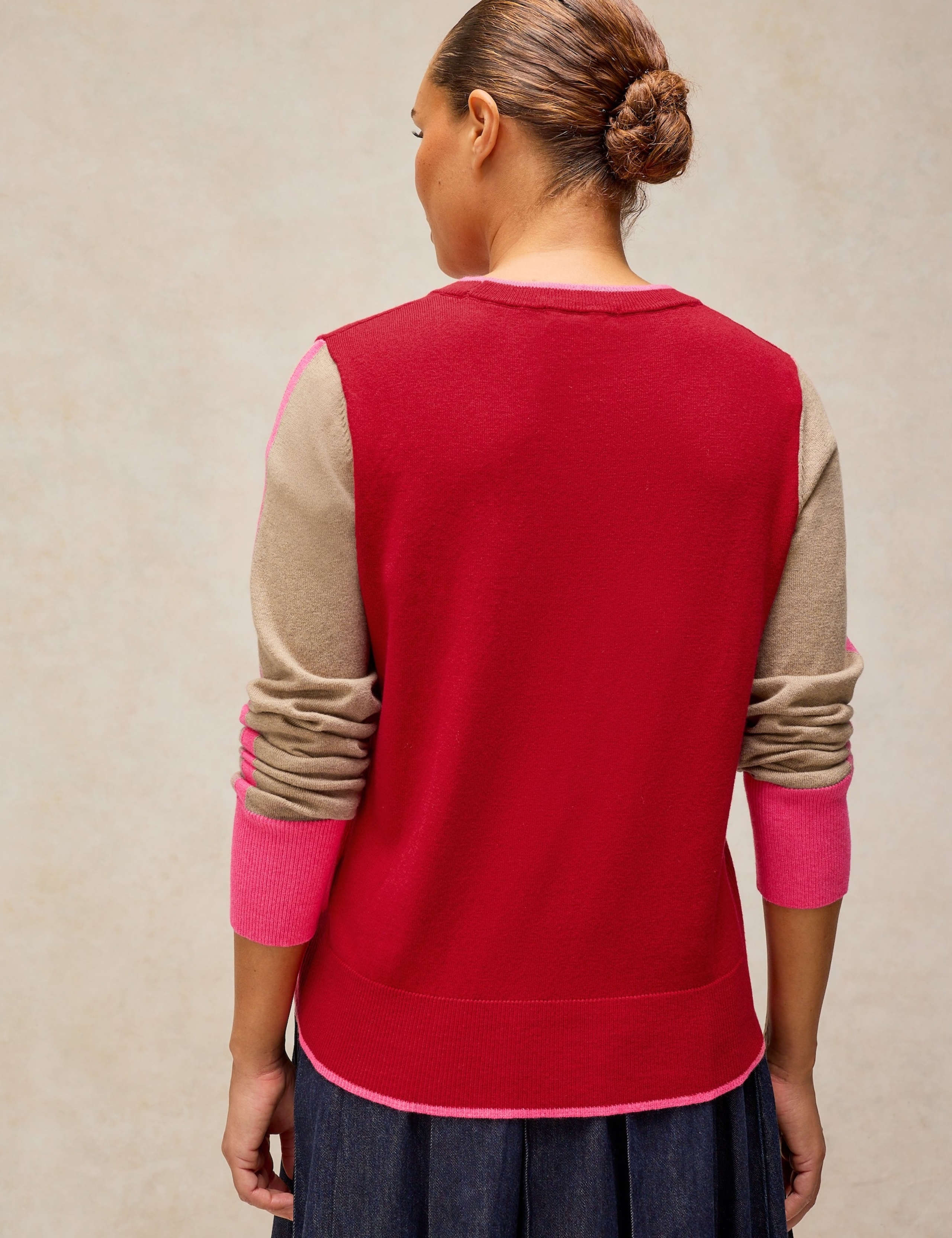 Katie Cotton Rich Colour Block Jumper with Wool 4 of 6