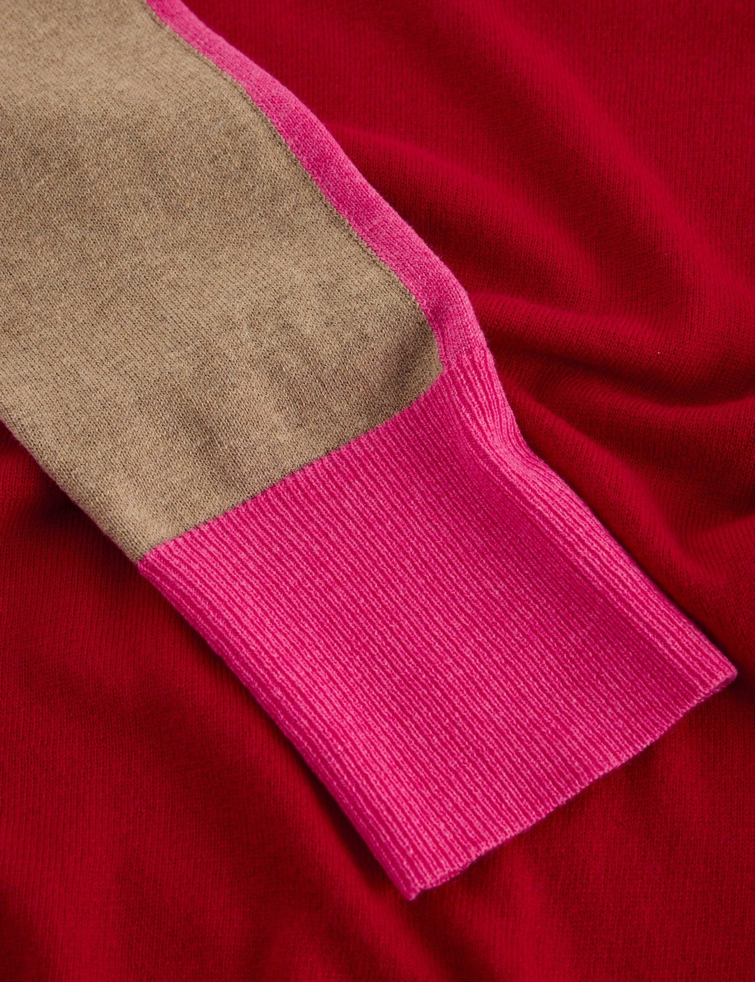 Katie Cotton Rich Colour Block Jumper with Wool 6 of 6