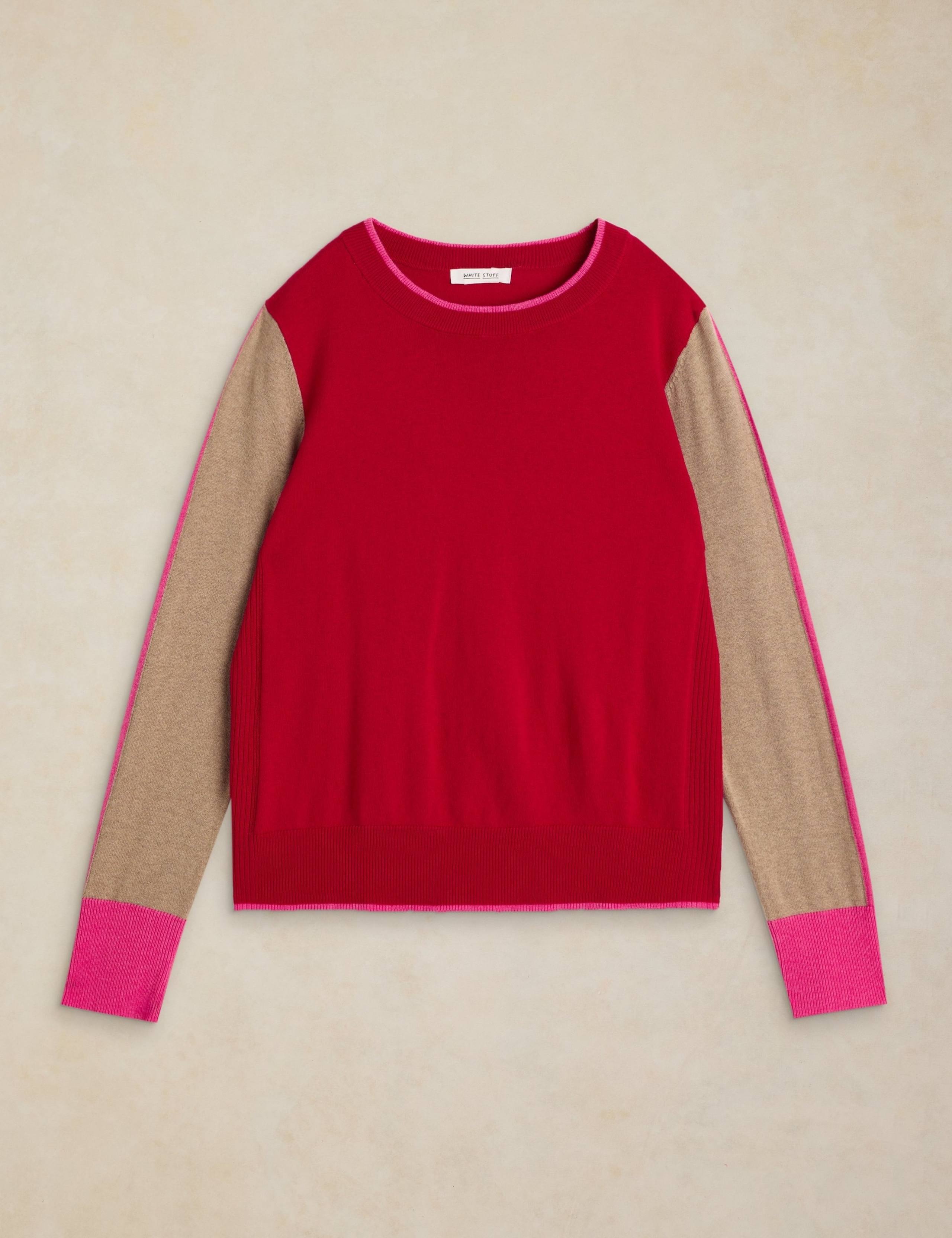 Katie Cotton Rich Colour Block Jumper with Wool 2 of 6
