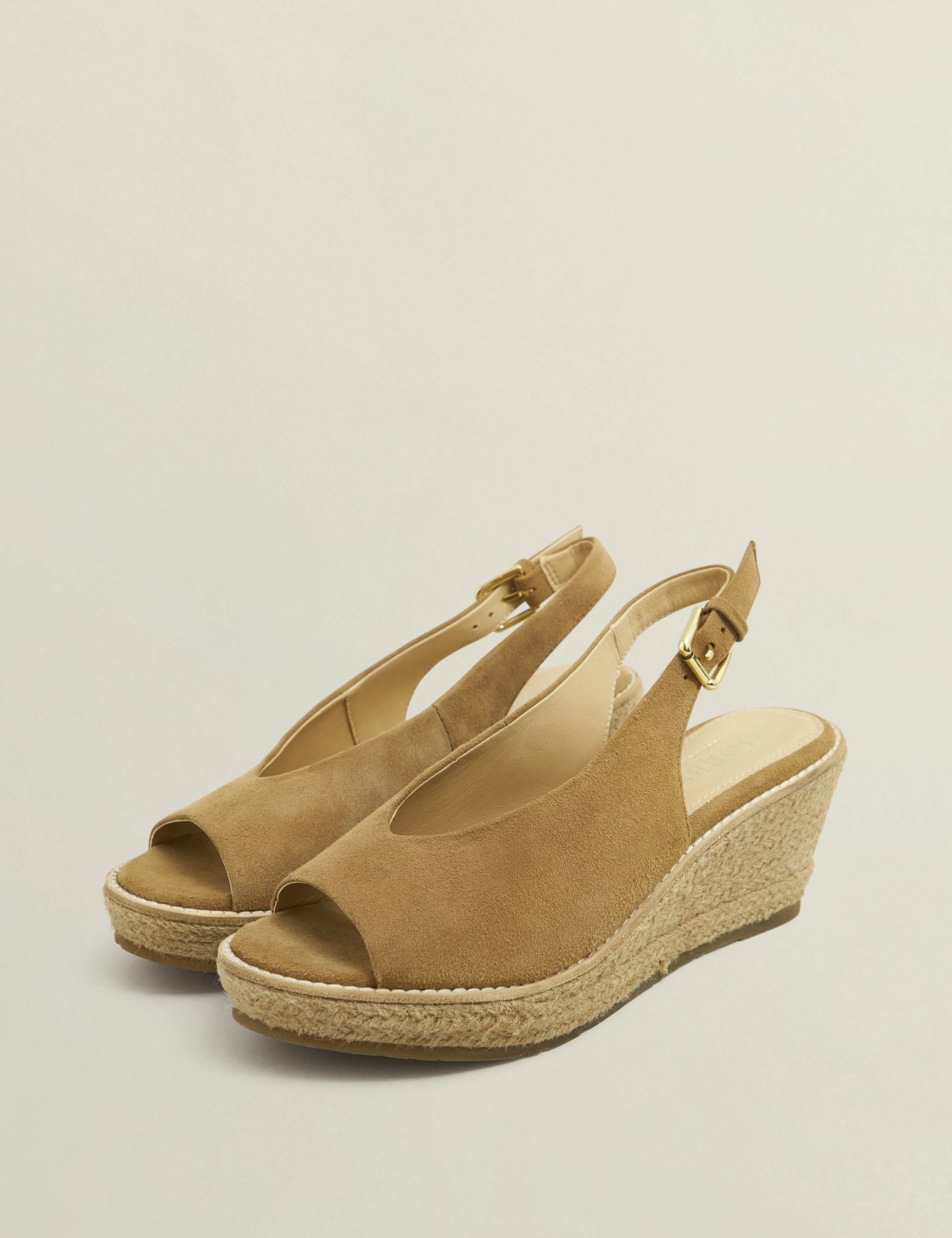 Suede Buckle Wedge Espadrilles 4 of 6