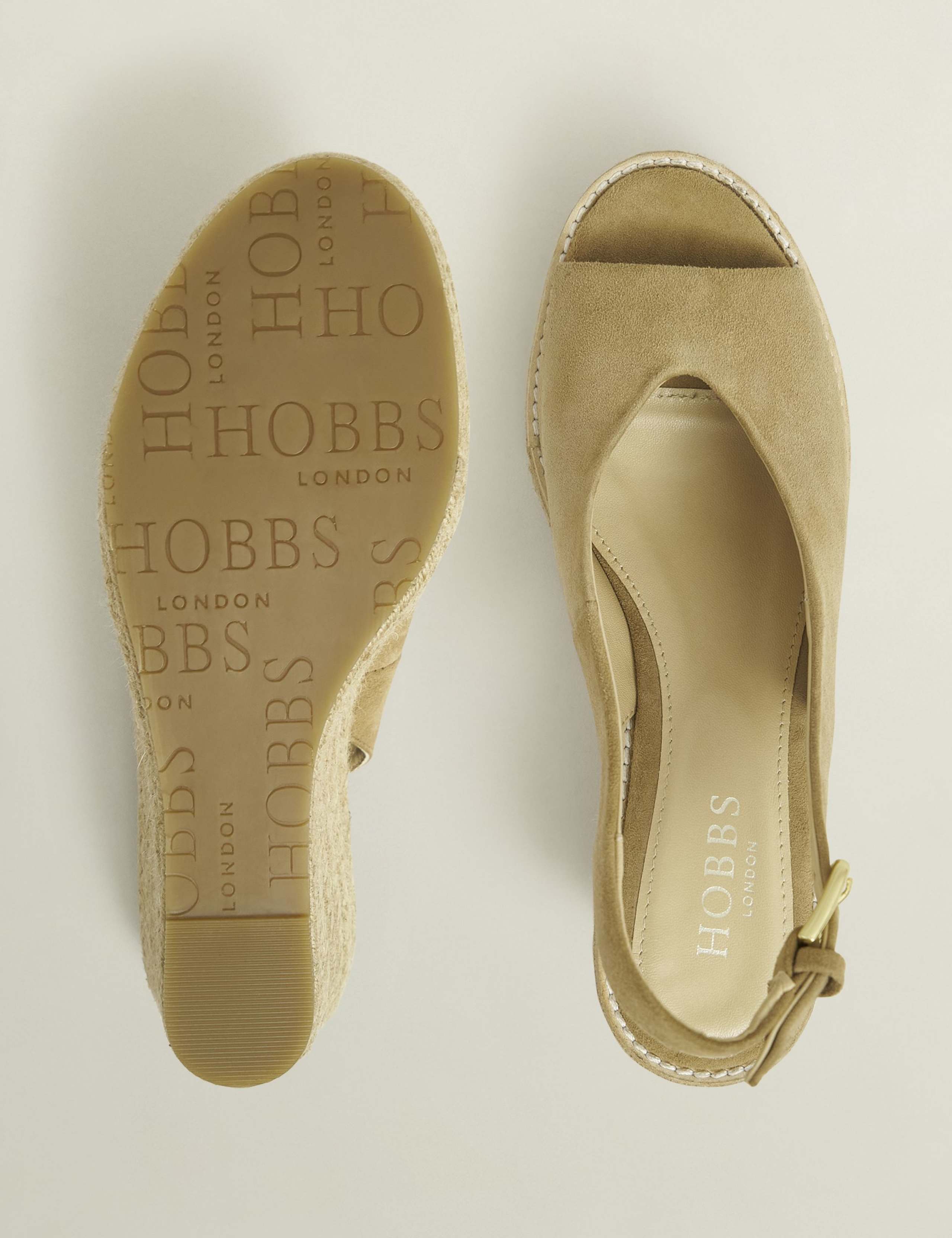 Suede Buckle Wedge Espadrilles 5 of 6