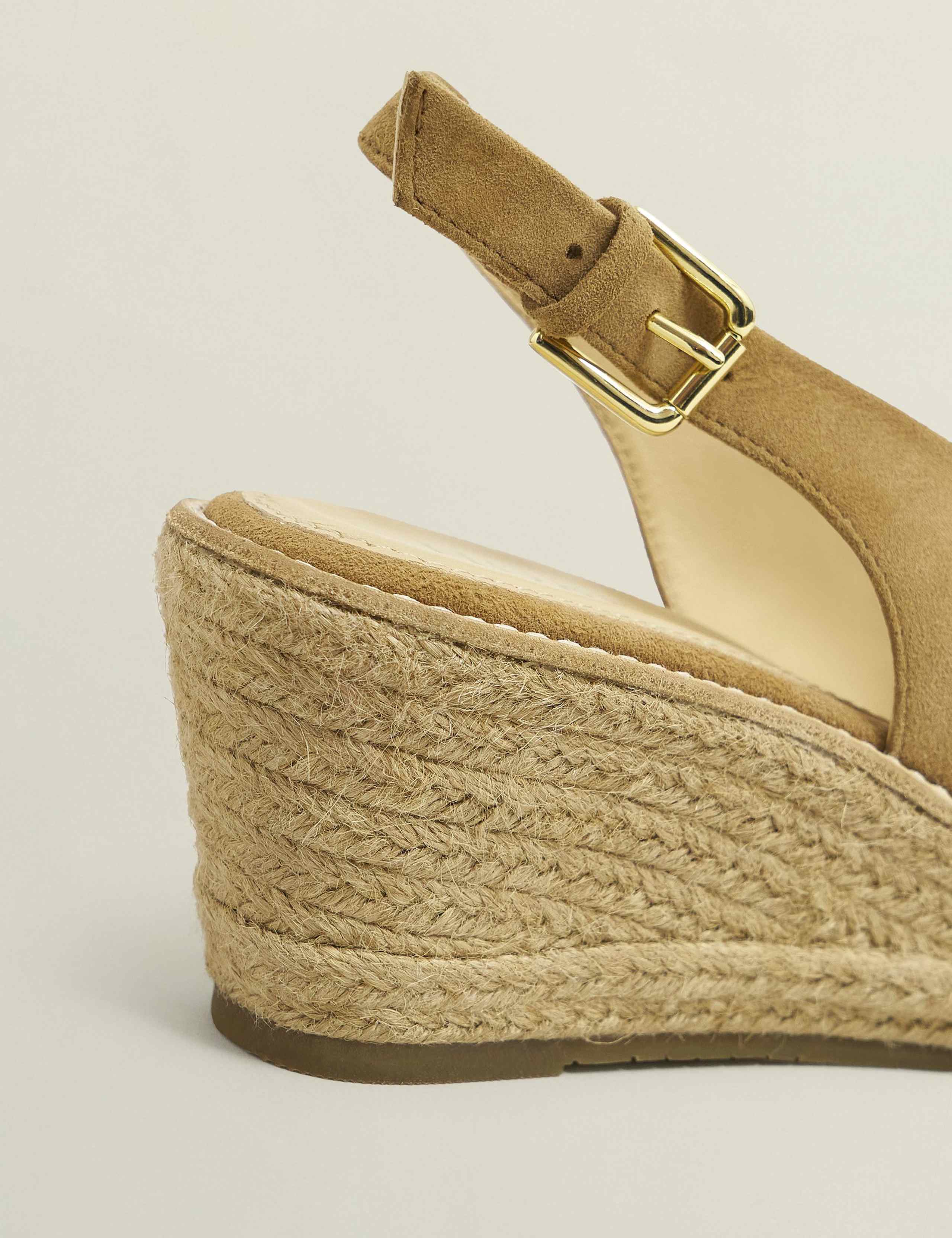 Suede Buckle Wedge Espadrilles 6 of 6