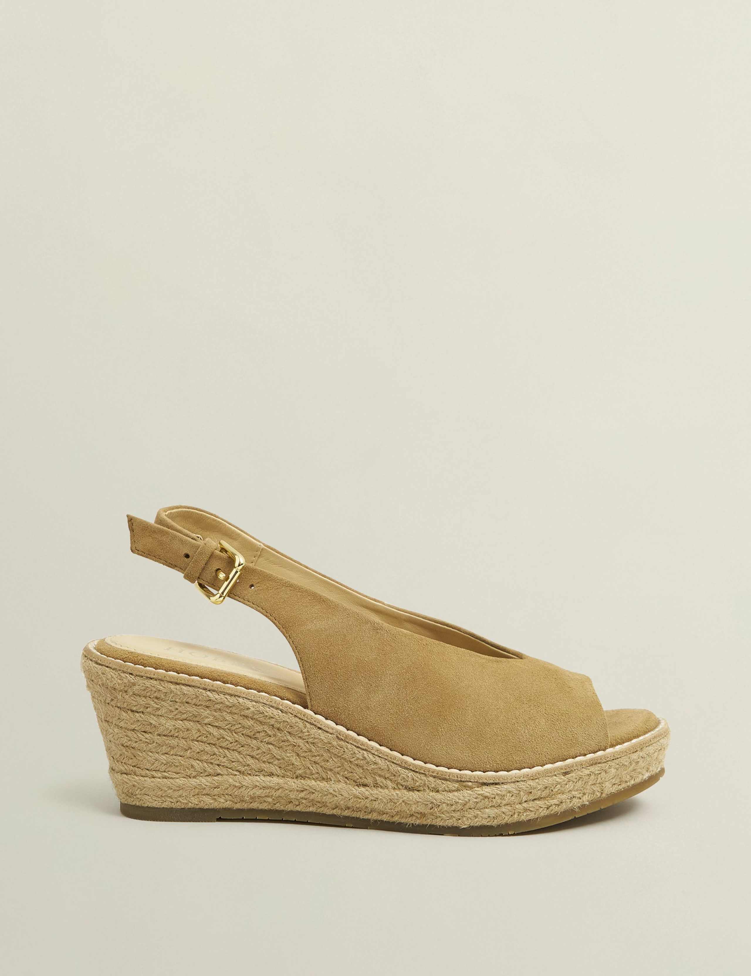 Suede Buckle Wedge Espadrilles 2 of 6