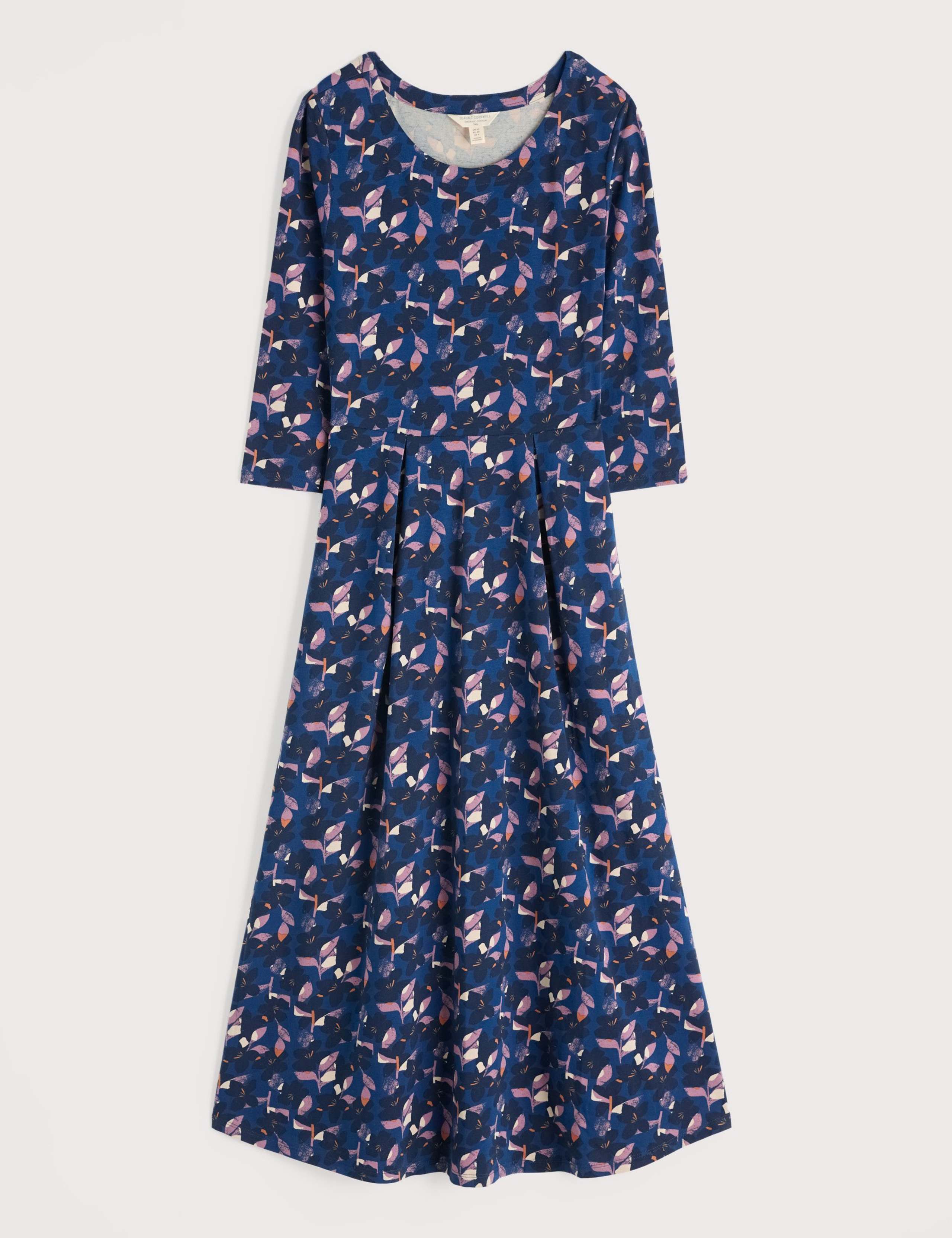 Cotton Rich Floral Midi Skater Dress 2 of 5