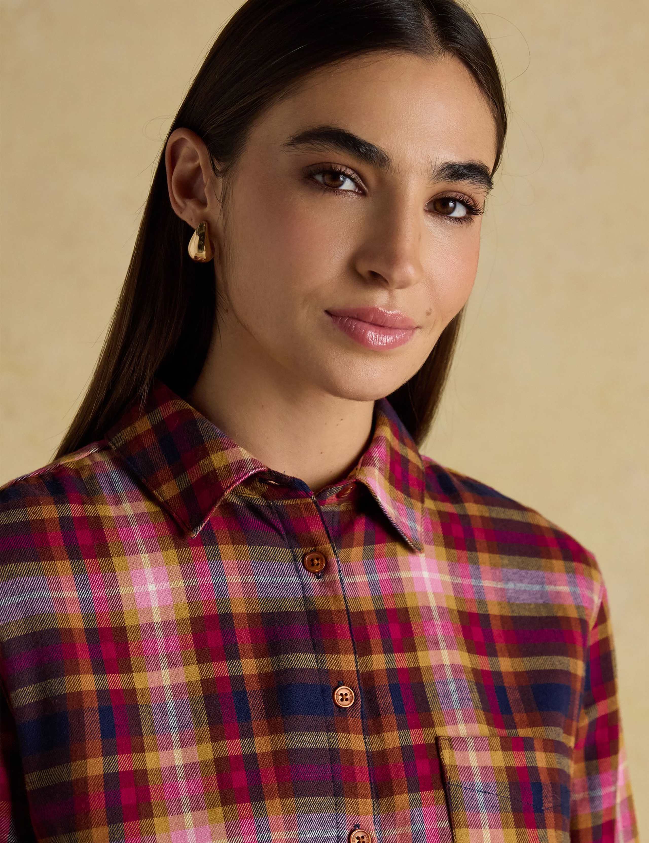 Brushed Pure Cotton Checked Shirt 4 of 8