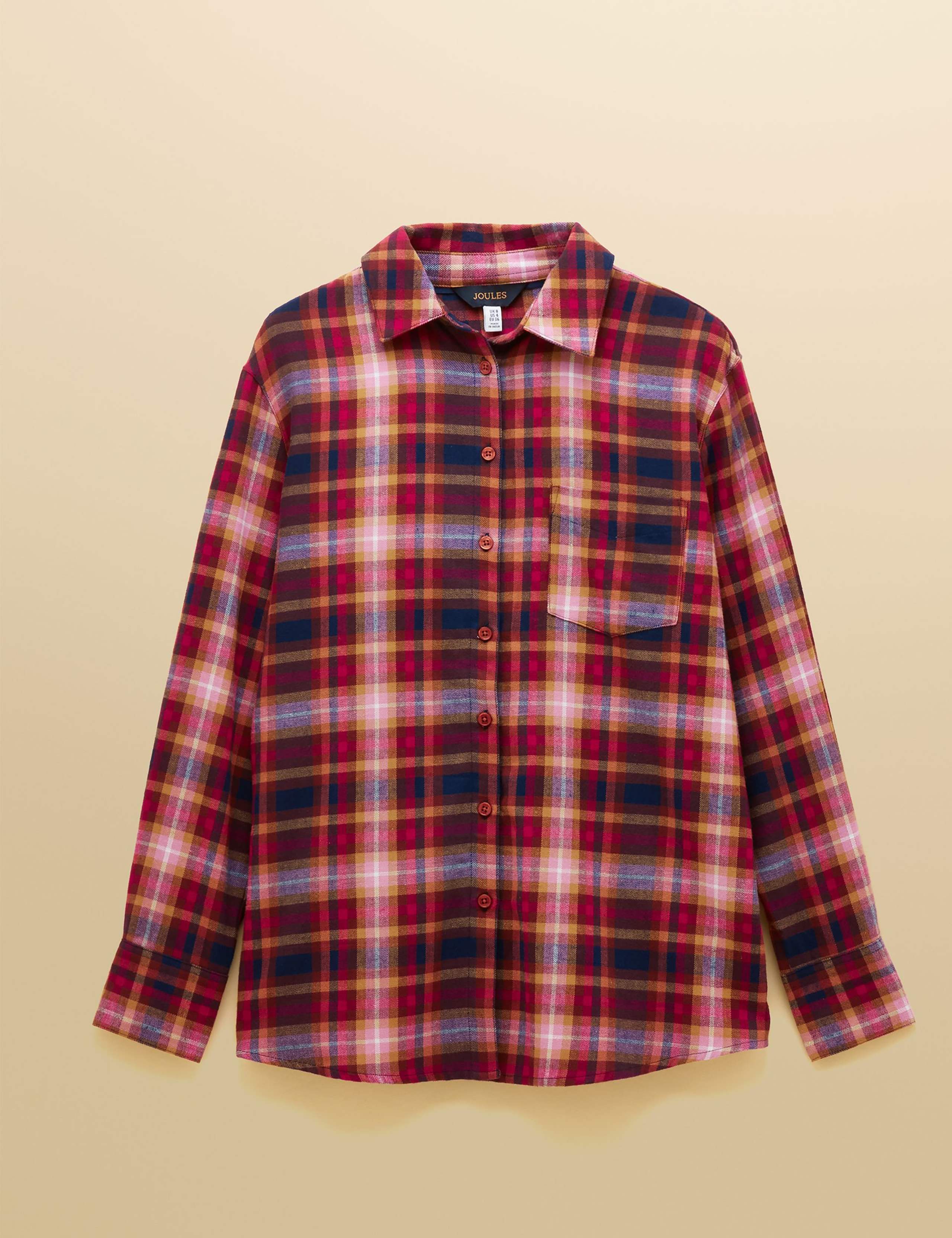 Brushed Pure Cotton Checked Shirt 2 of 8