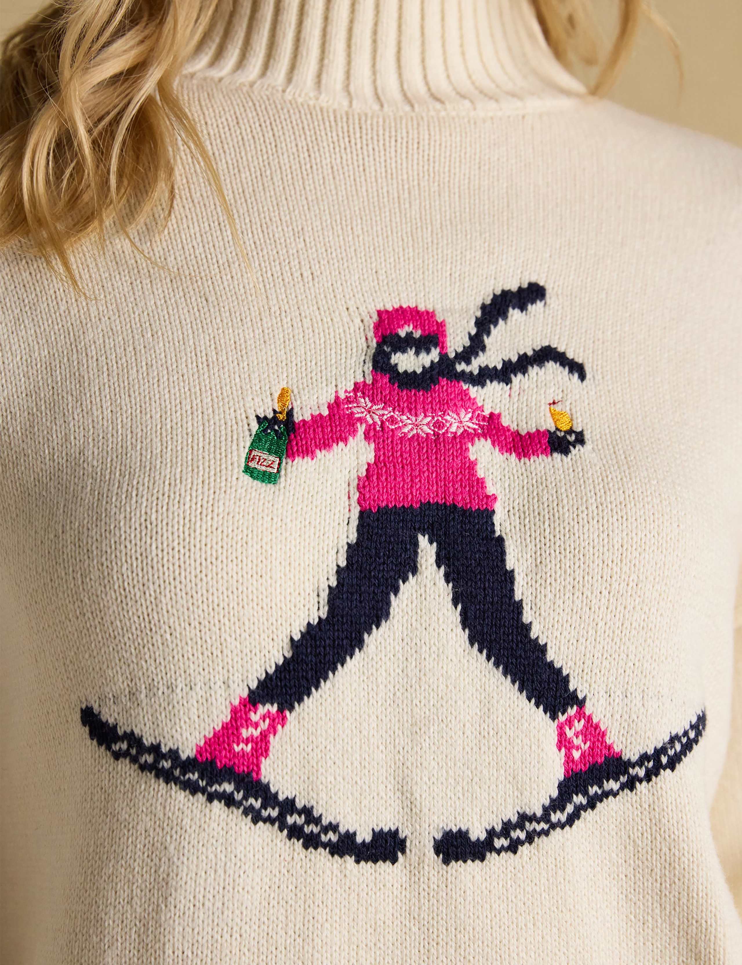 Cotton Rich Skier High Neck Jumper with Wool 7 of 8