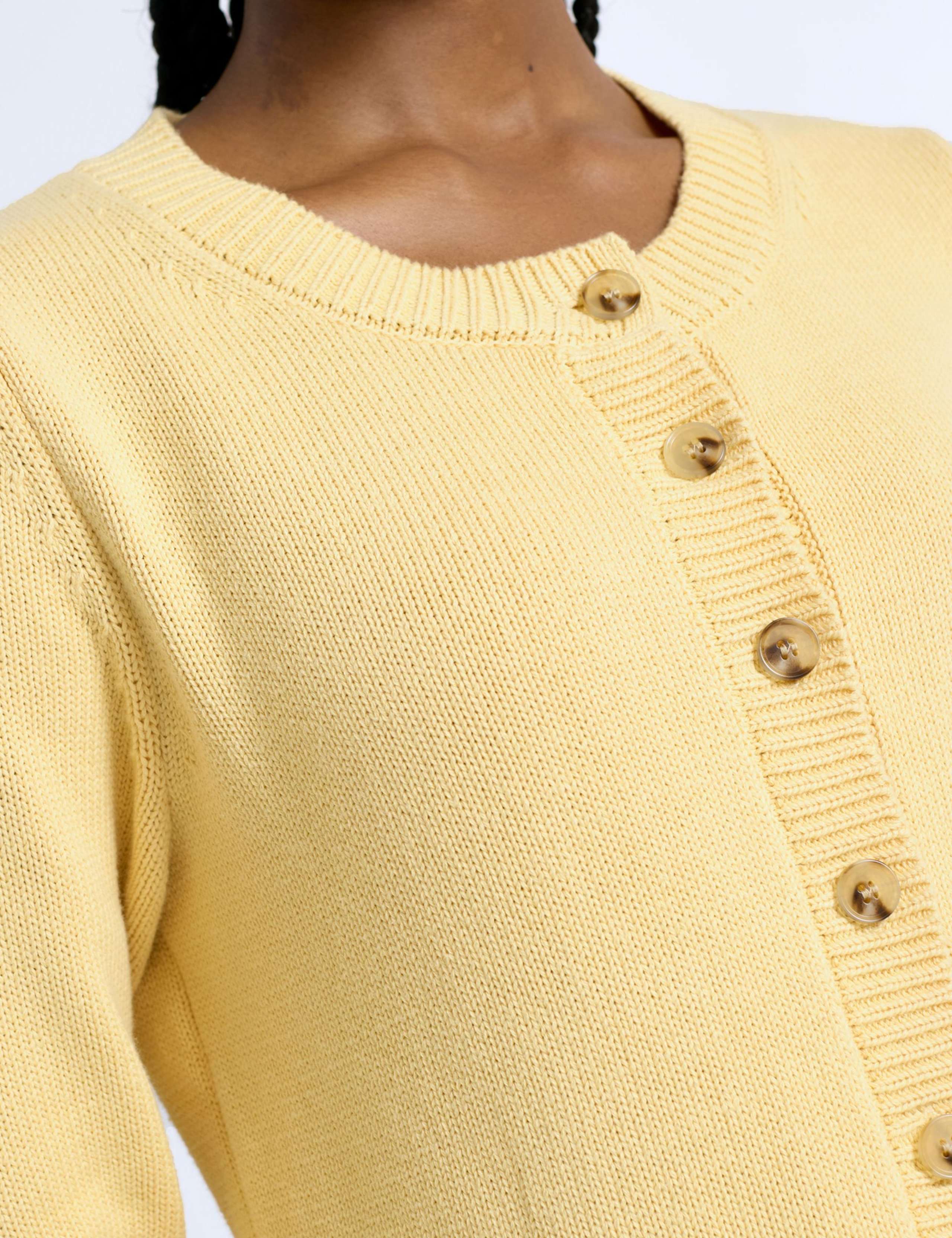 Pure Cotton Button Front Peplum Cardigan 6 of 7