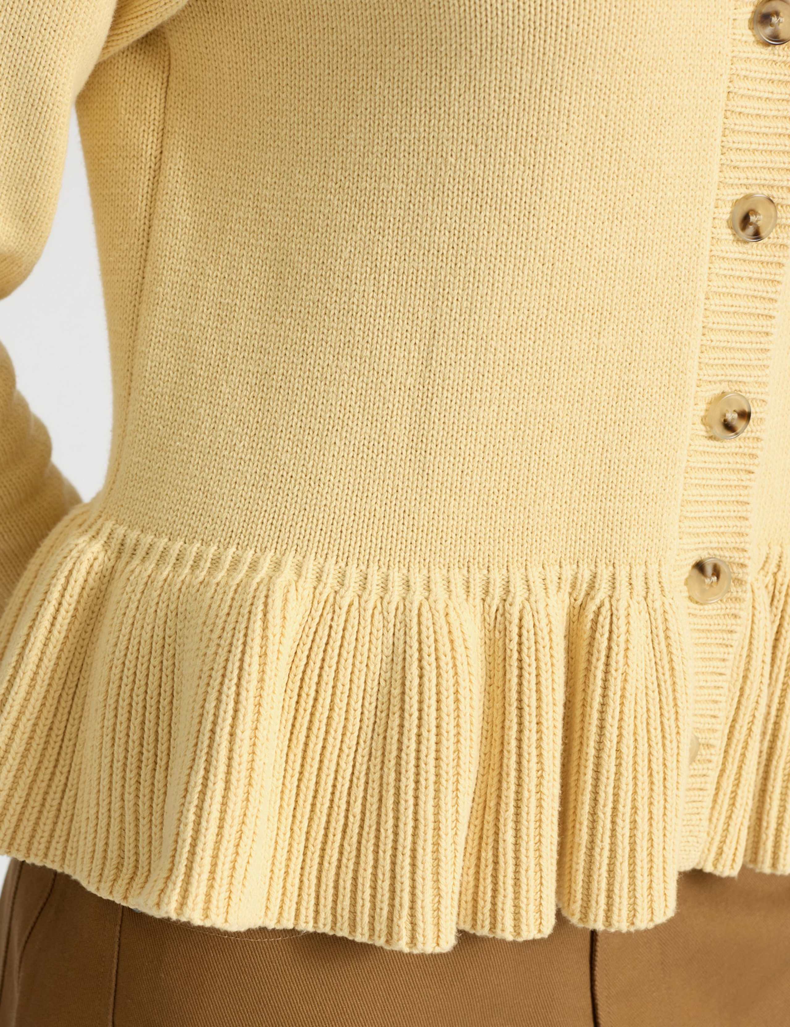 Pure Cotton Button Front Peplum Cardigan 7 of 7