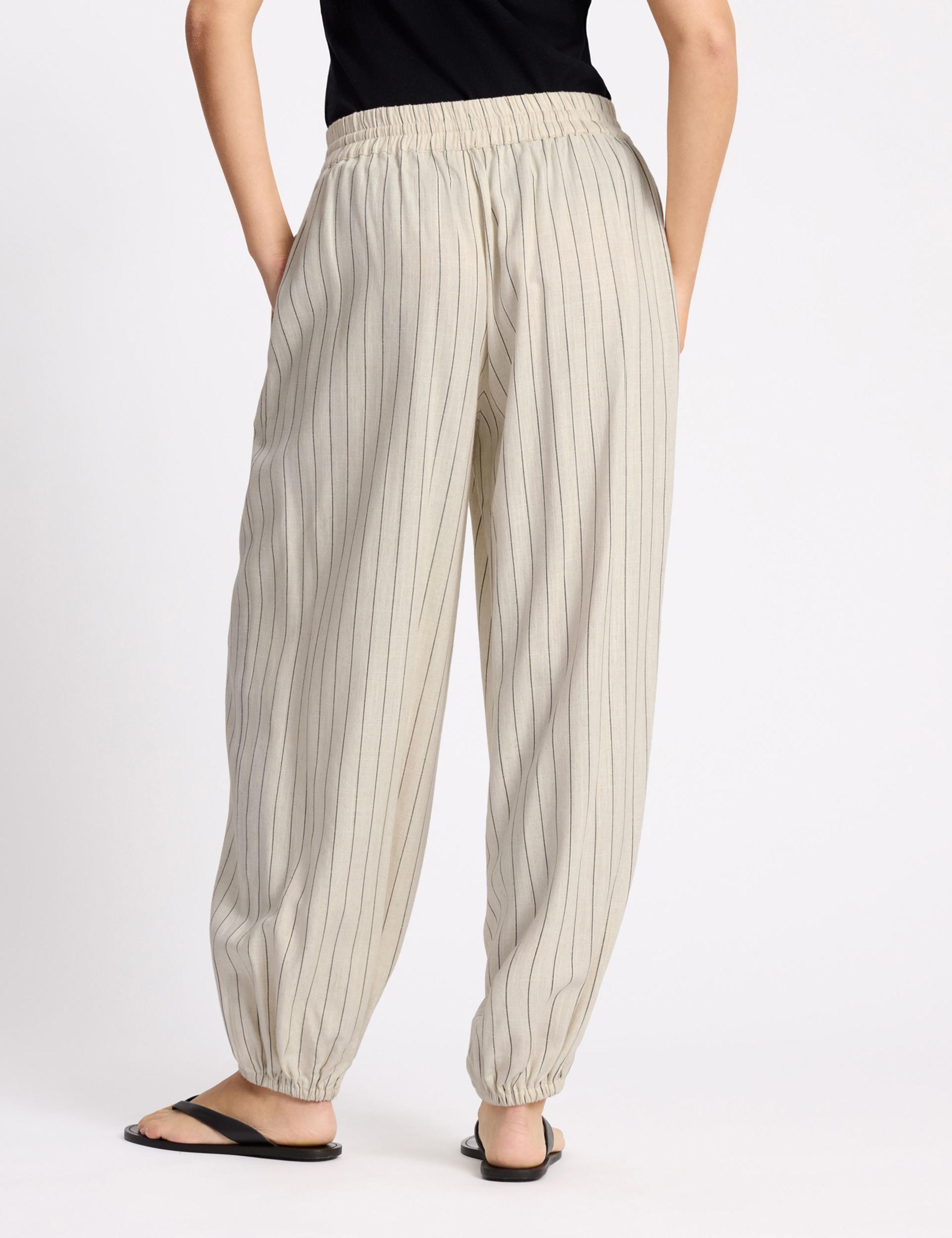 Linen Blend Pinstripe Balloon Joggers 4 of 6