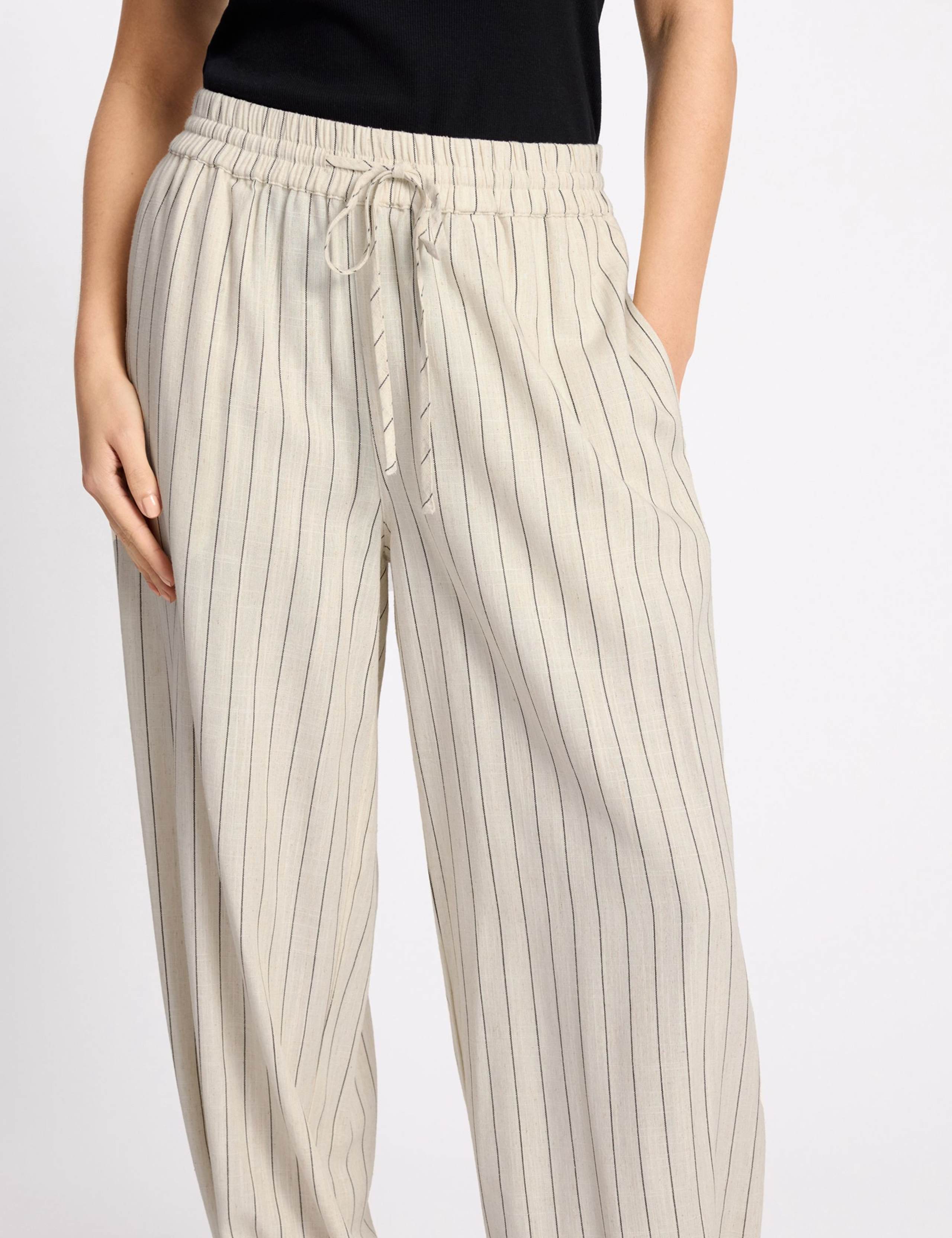 Linen Blend Pinstripe Balloon Joggers 5 of 6