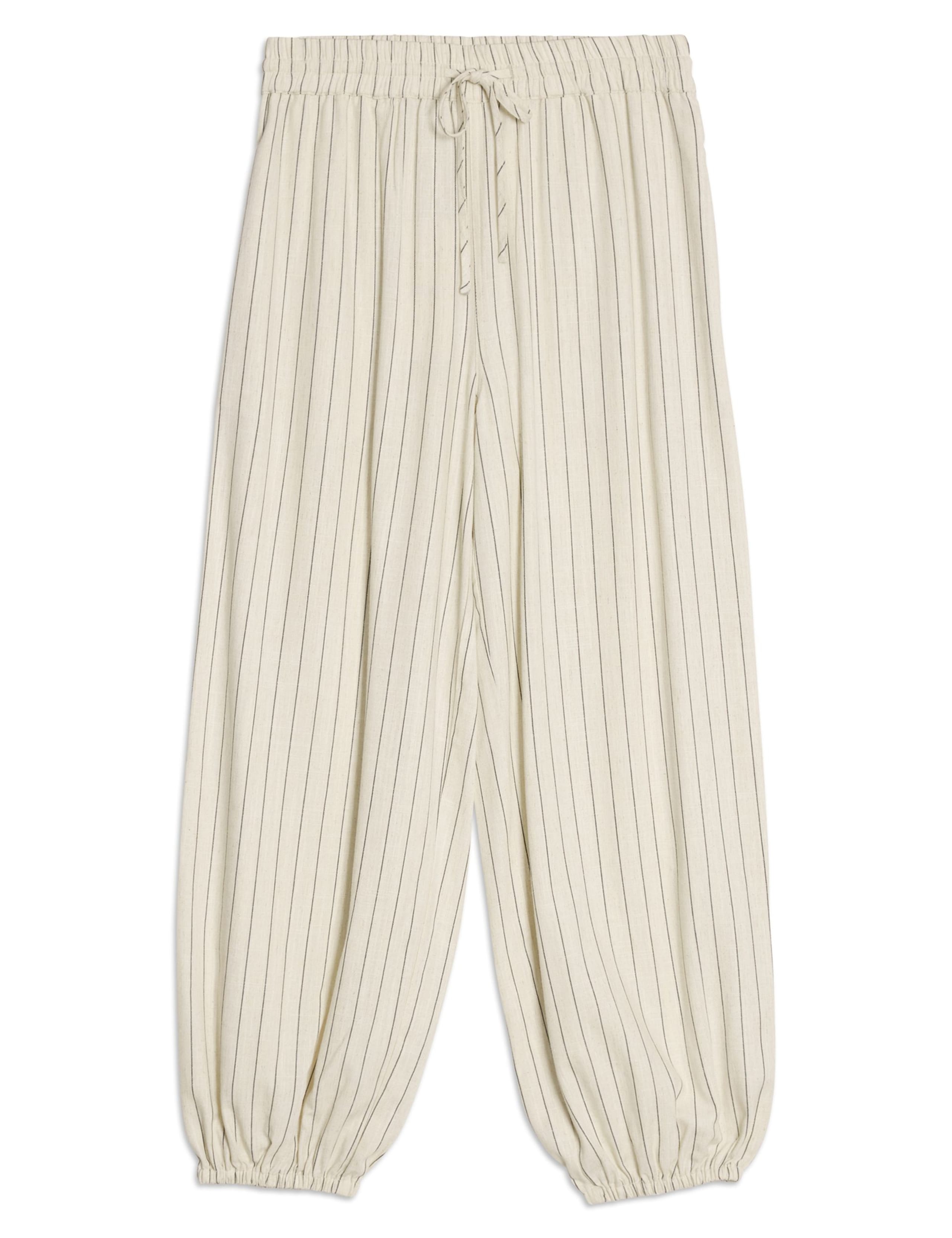 Linen Blend Pinstripe Balloon Joggers 2 of 6