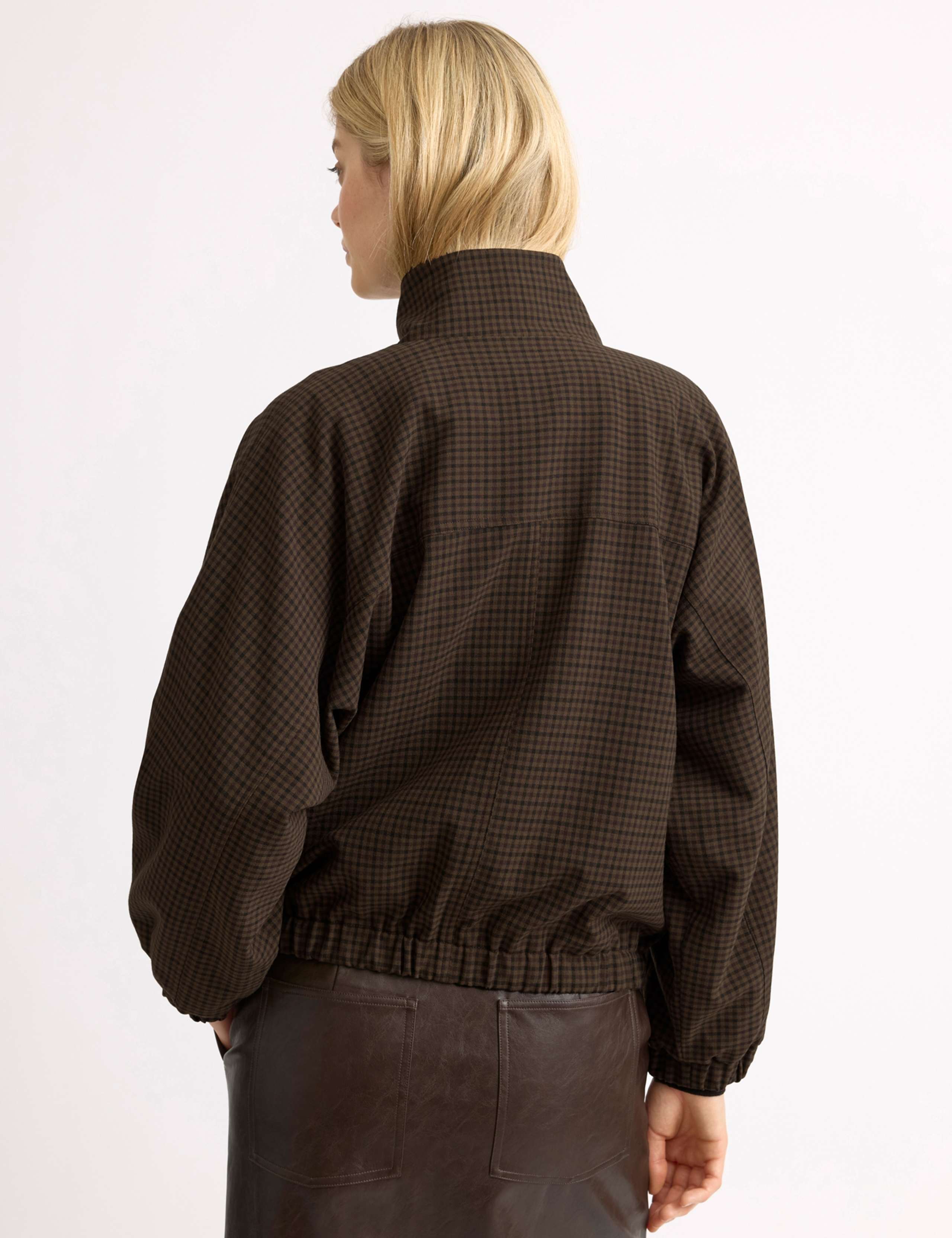 Gingham High Neck Bomber Jacket 5 of 5