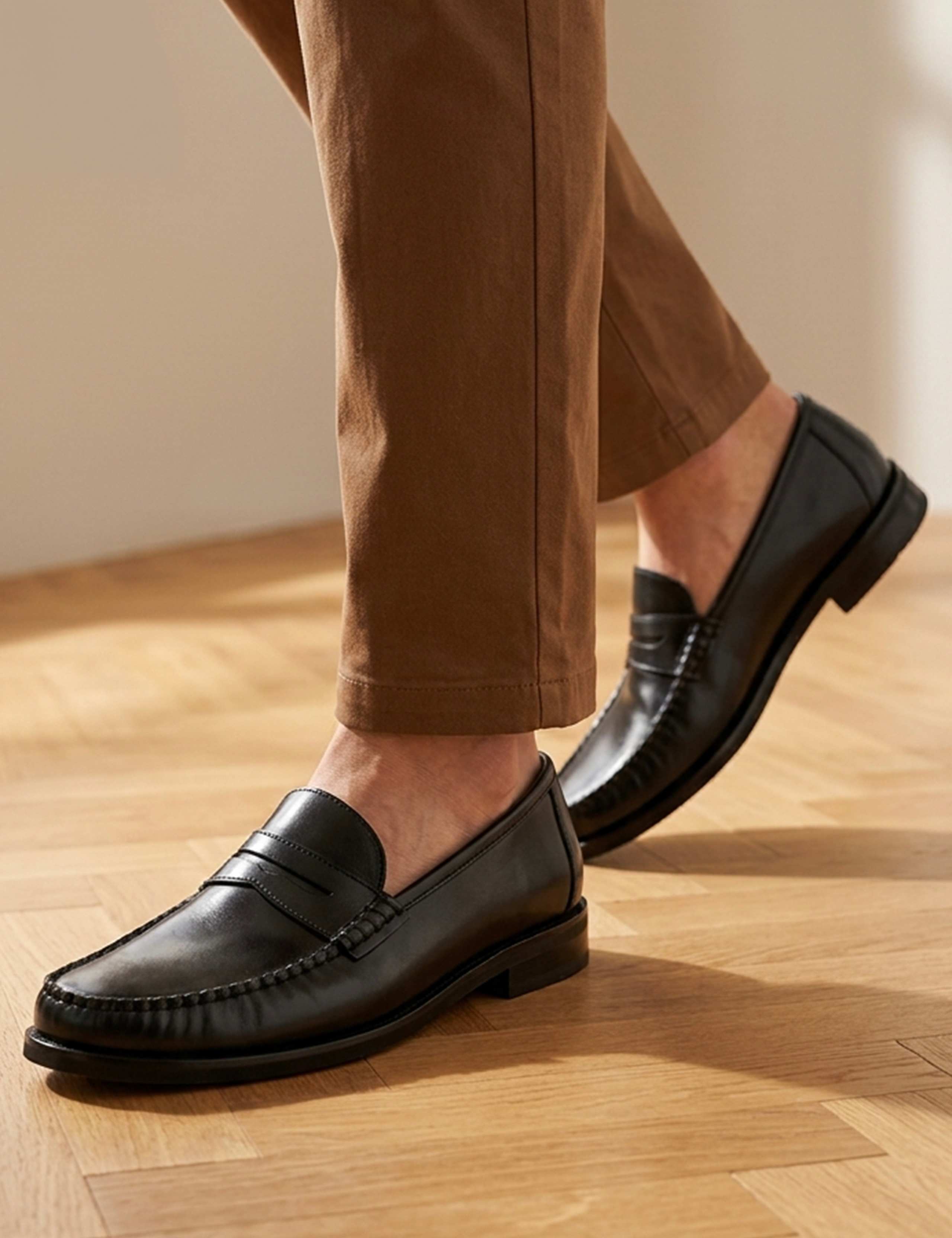 Leather Slip On Penny Loafers 1 of 6