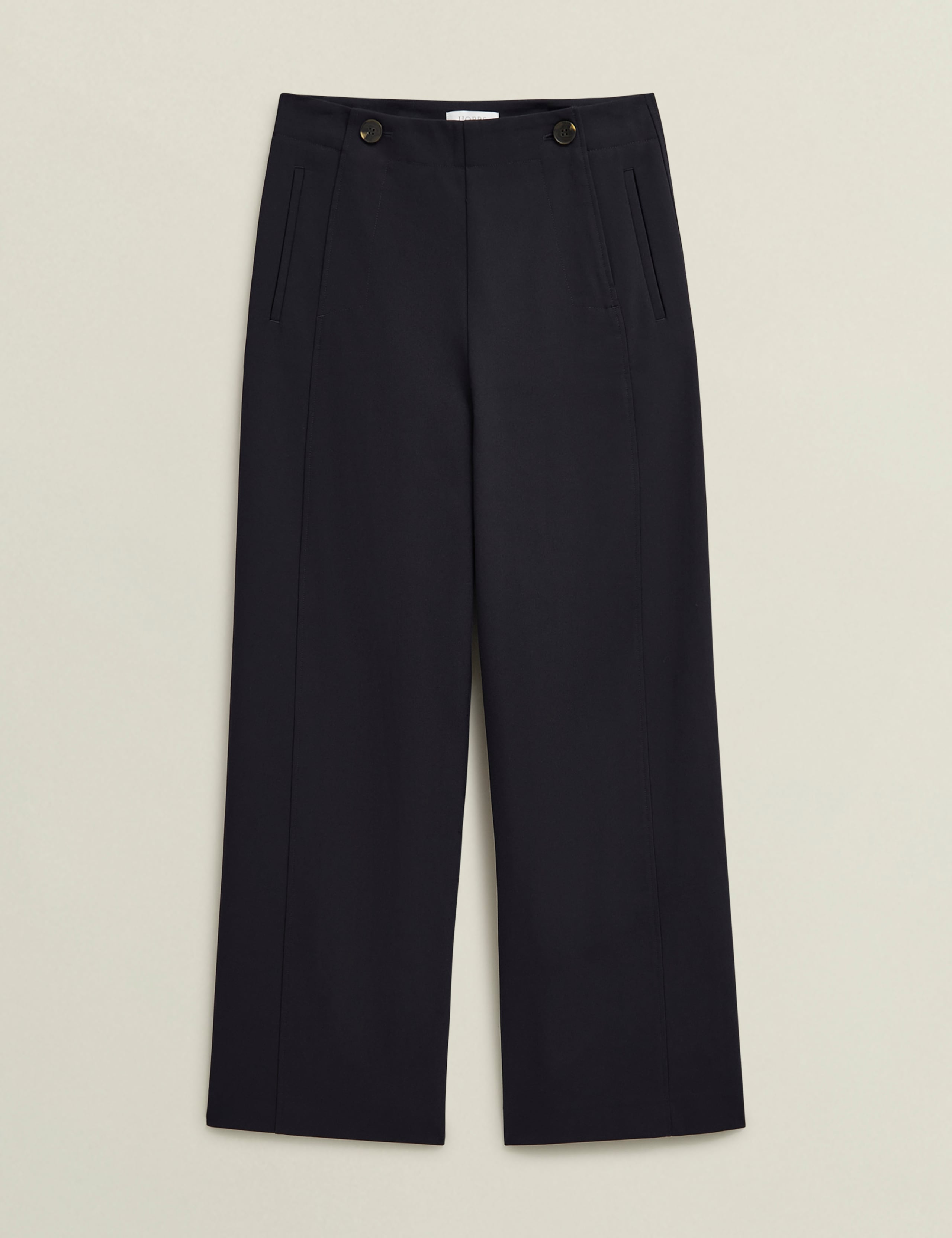 Kimmi Cotton Rich Wide Leg Cropped Trousers 2 of 6