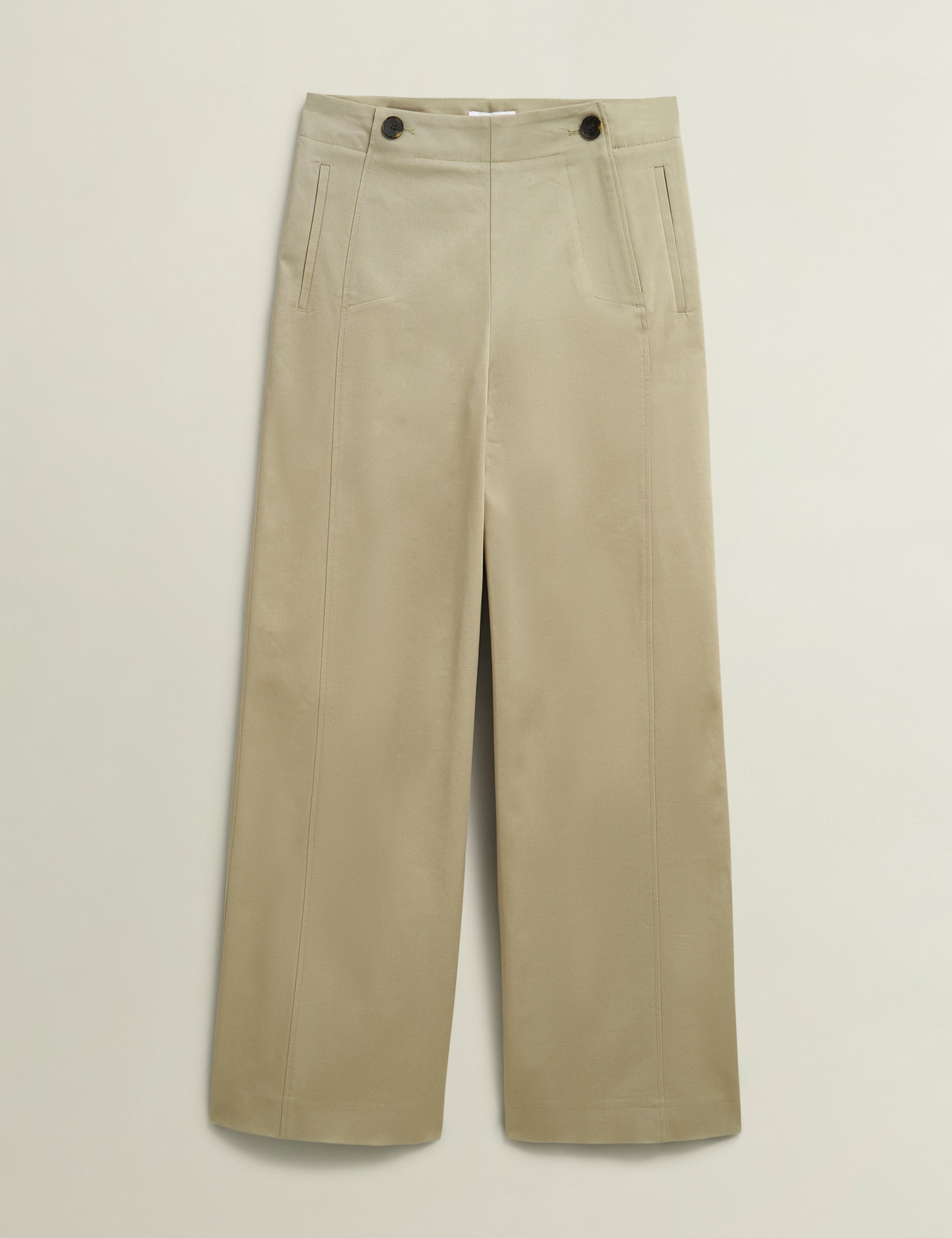 Kimmi Cotton Rich Wide Leg Cropped Trousers 2 of 8