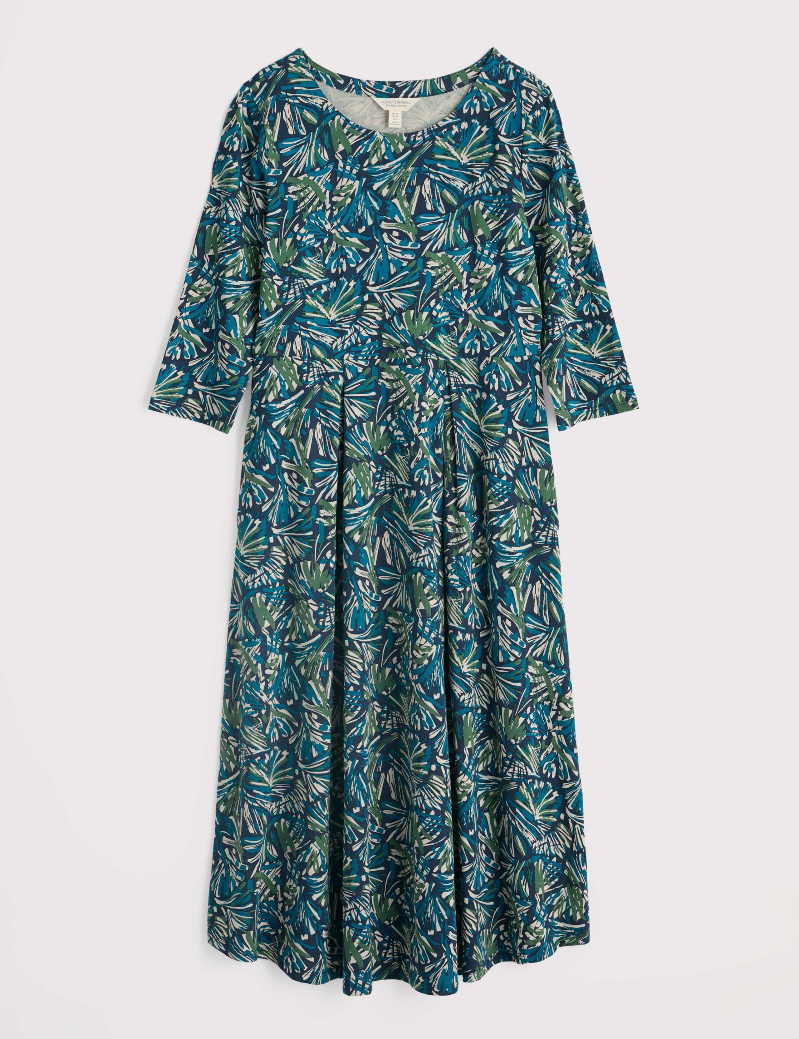 Cotton Rich Floral Midi Skater Dress 2 of 5