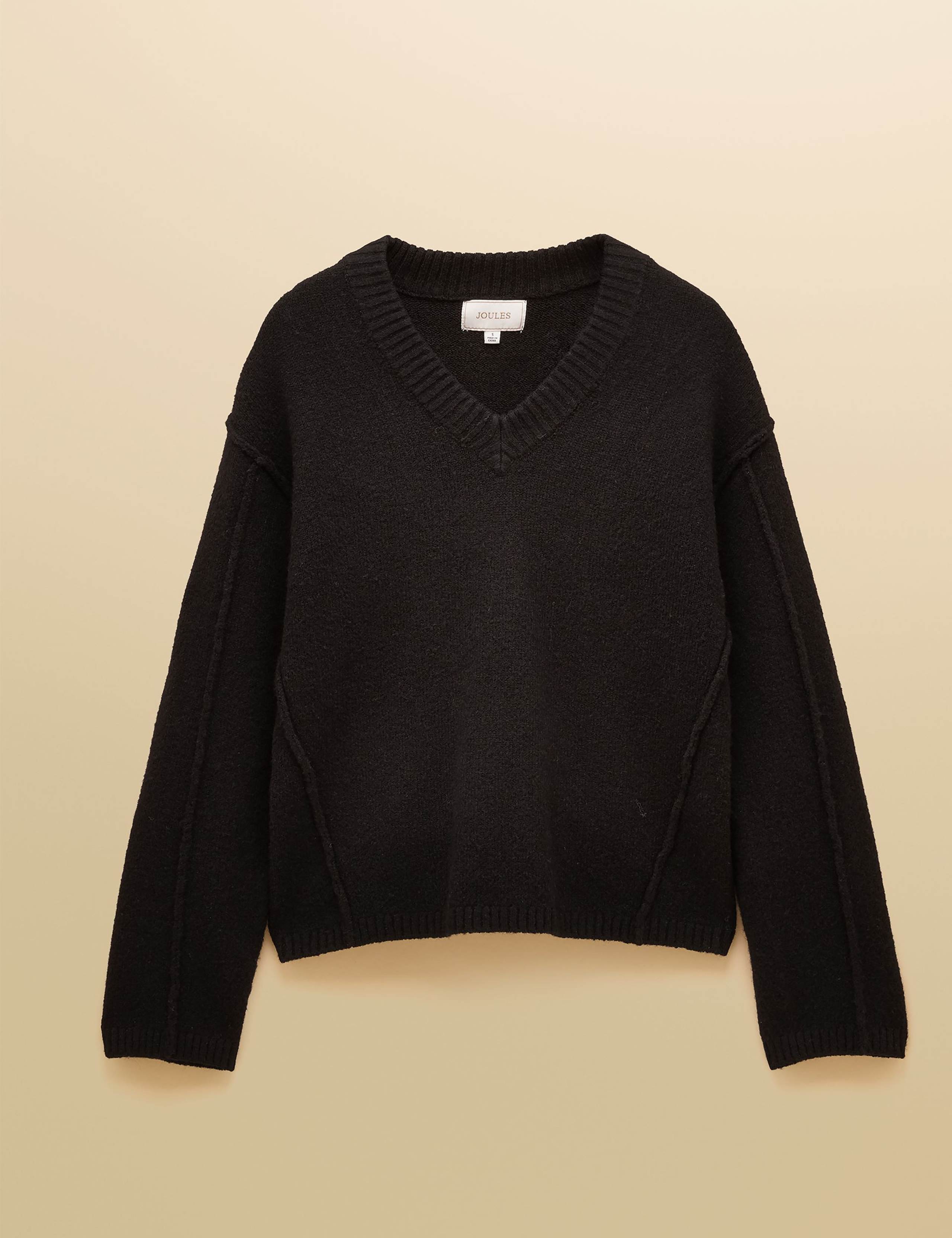 V-Neck Seam Detail Relaxed Jumper 2 of 8