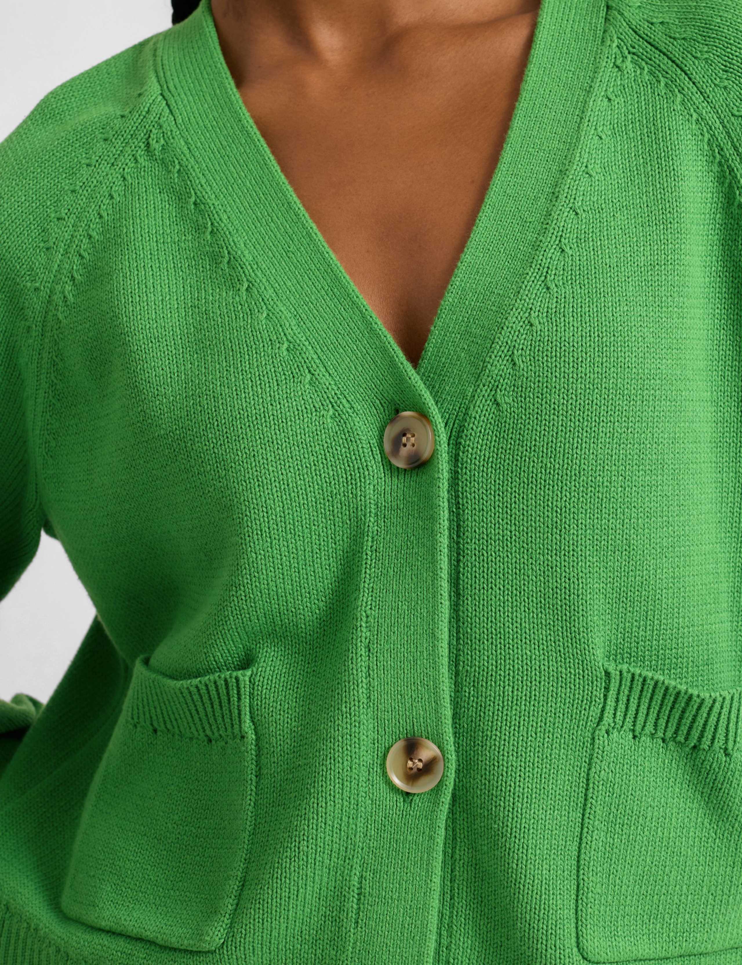 Pure Cotton Textured V-Neck Cardigan 3 of 4