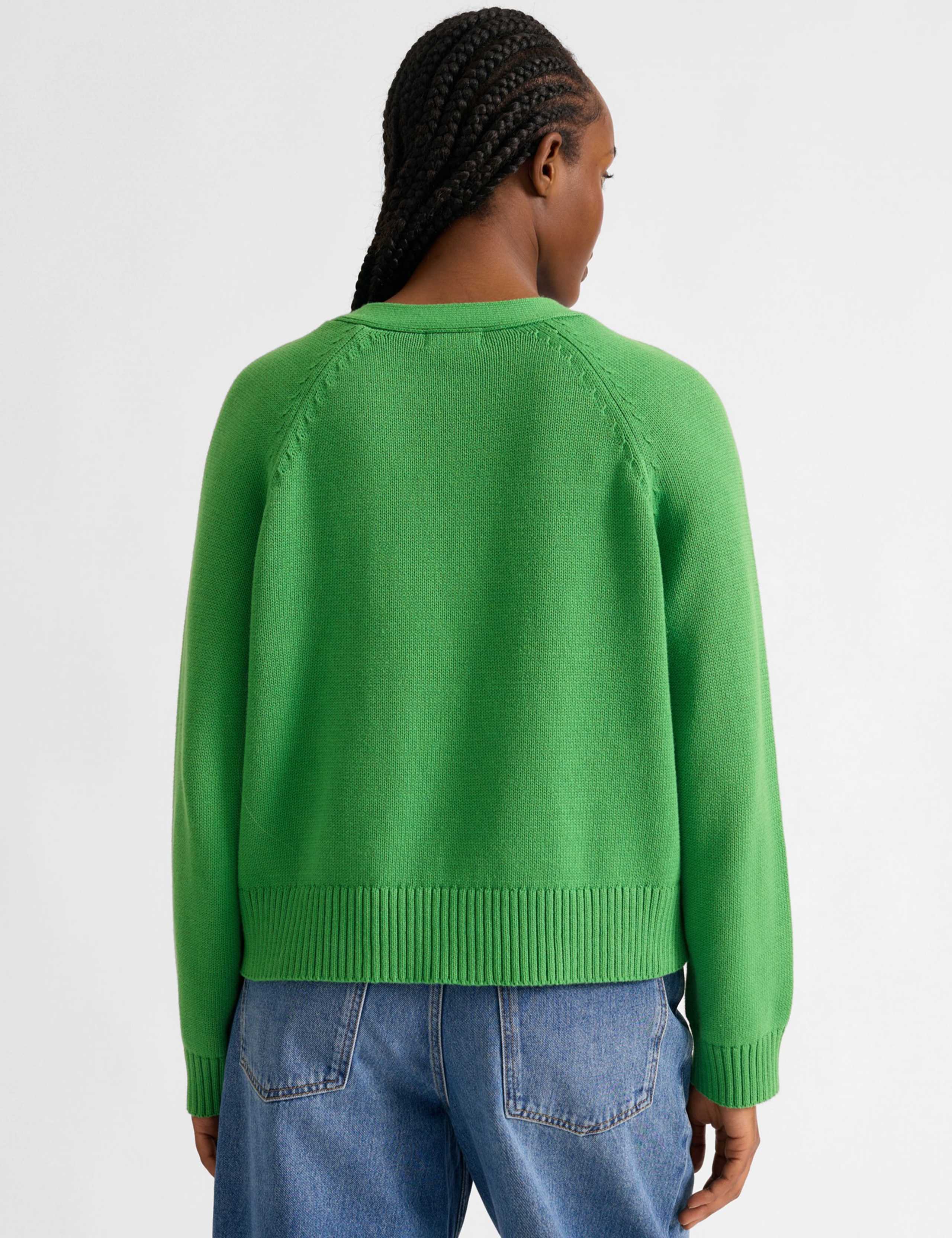 Pure Cotton Textured V-Neck Cardigan 4 of 4