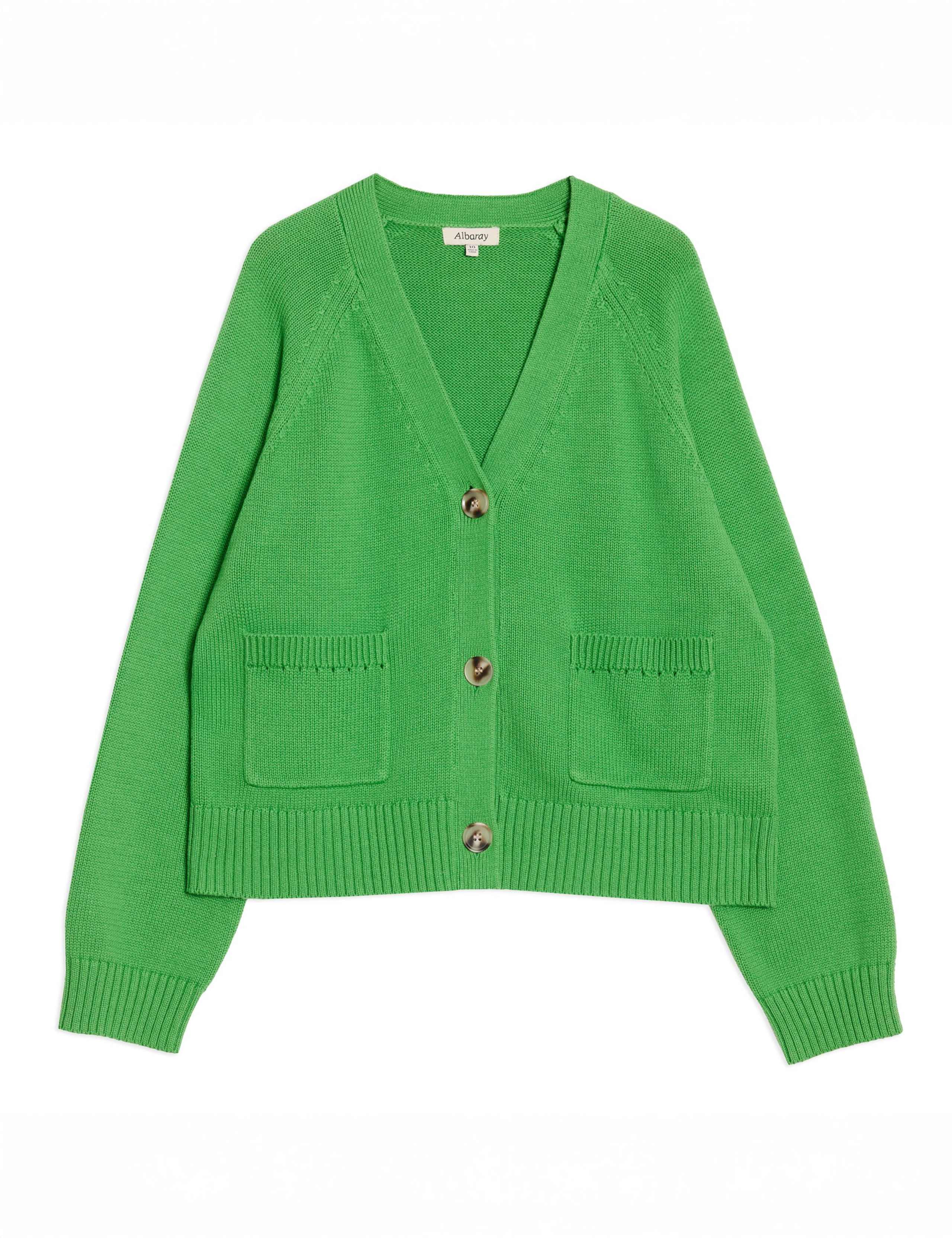 Pure Cotton Textured V-Neck Cardigan 2 of 4